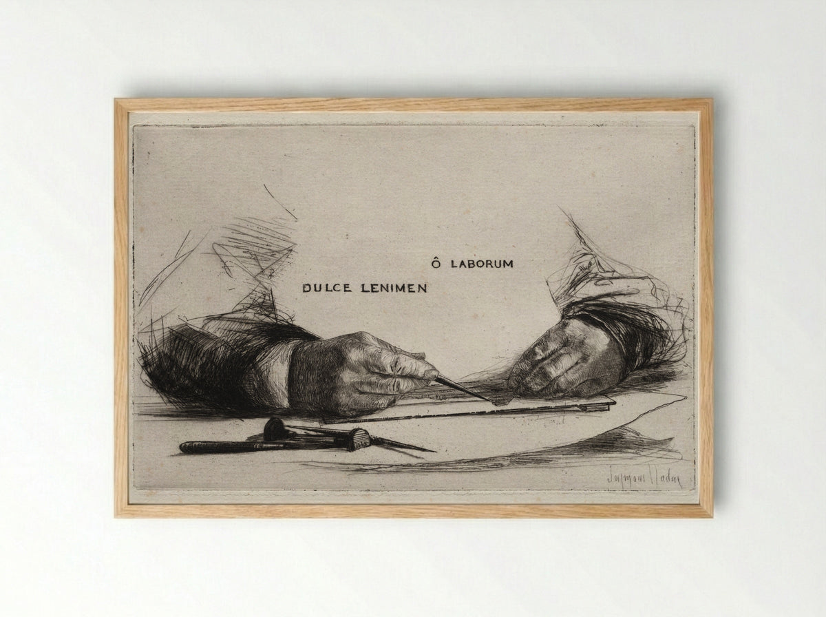 Hands Etching - Francis Seymour Haden - Framed Print Wood