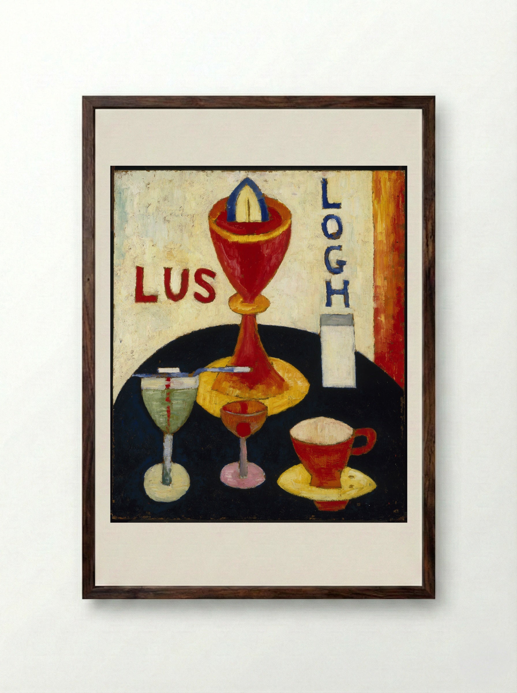 Handsome Drinks - Marsden Hartley - Framed Print Dark Wood