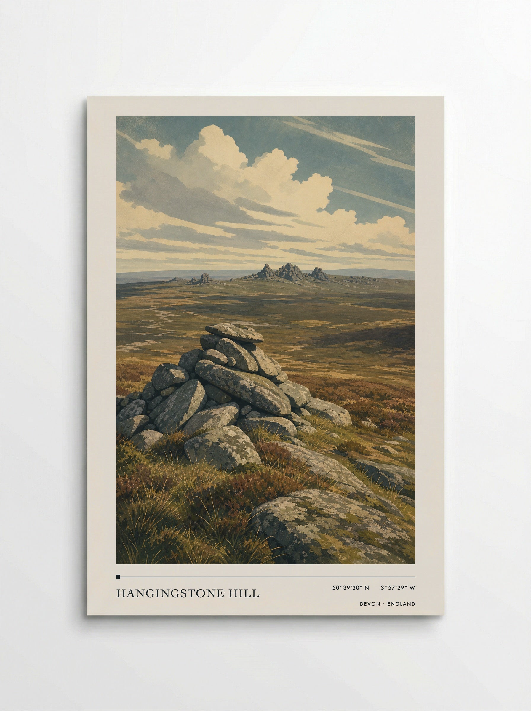 Hangingstone Hill Devon England Travel Poster - Poster