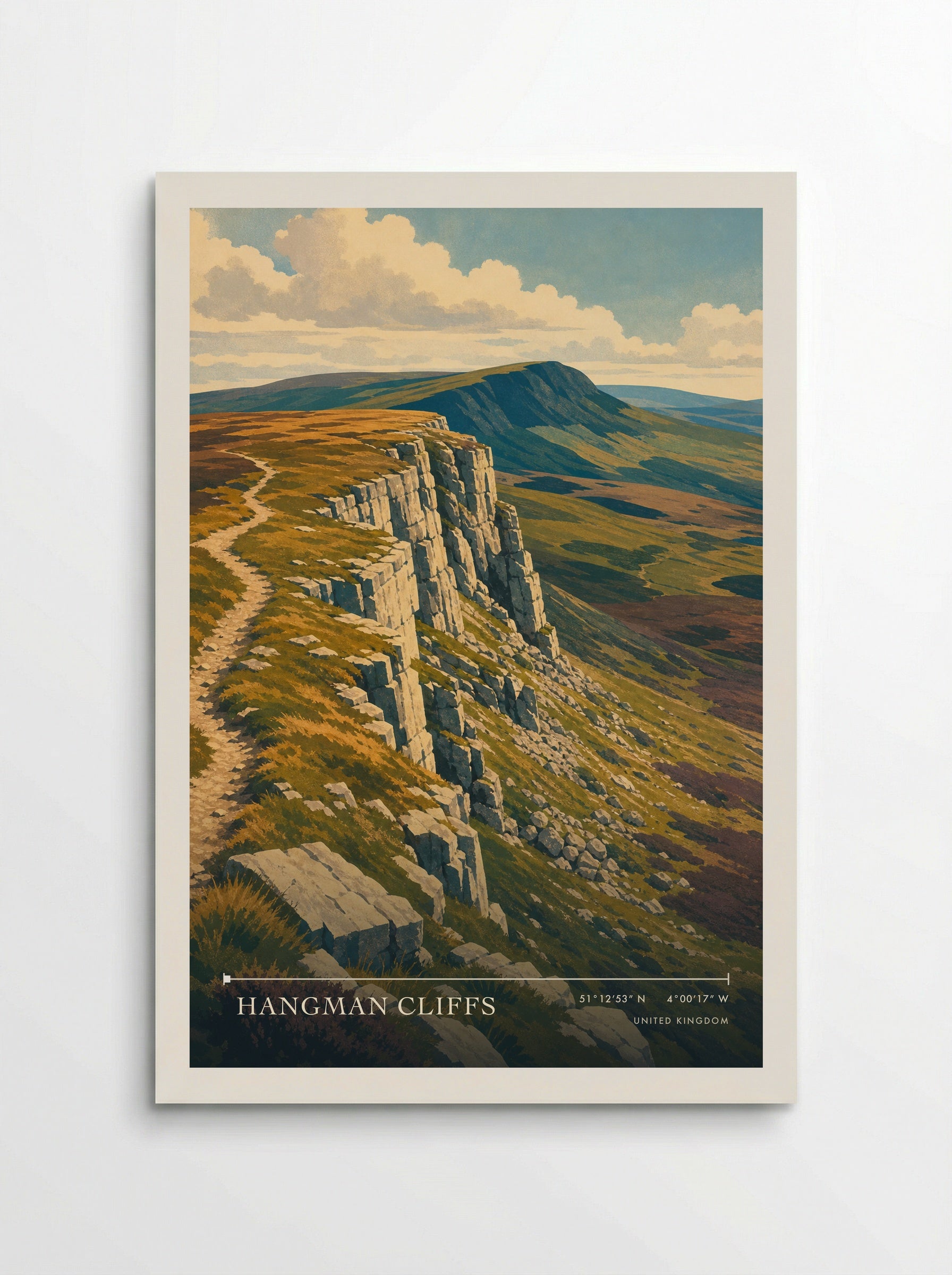 Hangman Cliffs United Kingdom Travel Poster - Poster