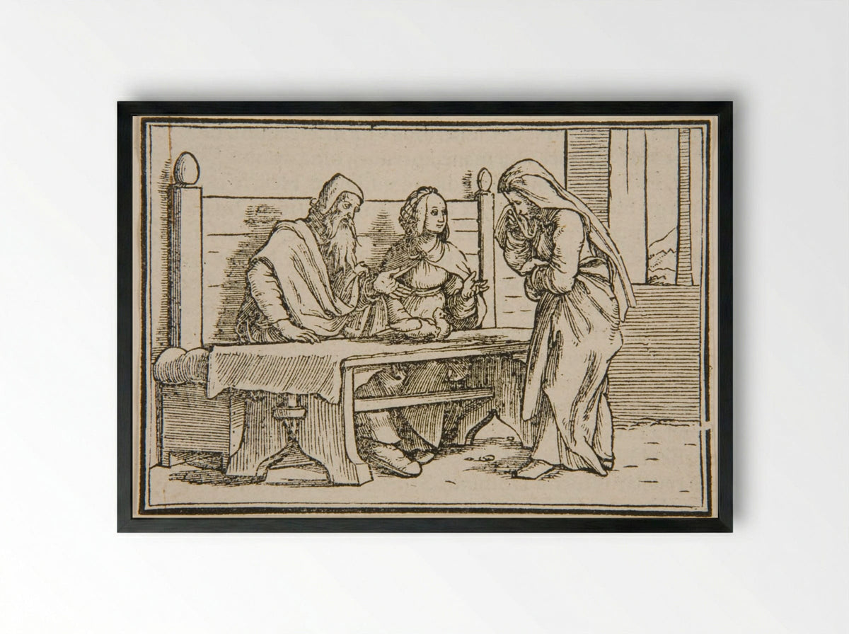Hannah's Prayer - Hans Holbein the Younger - Framed Print Black