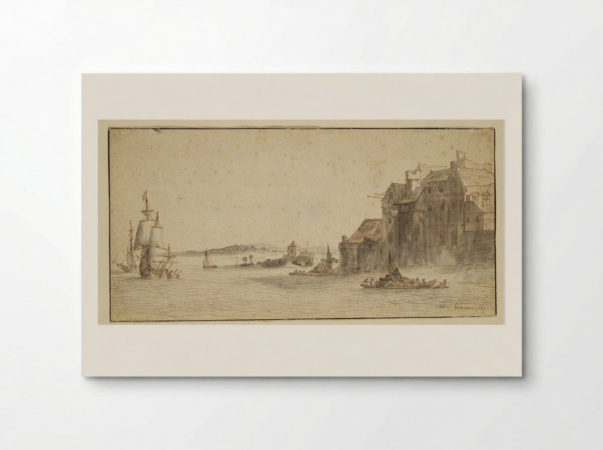 Harbor with Ships Reloading Supplies - Abraham de Verwer - Poster
