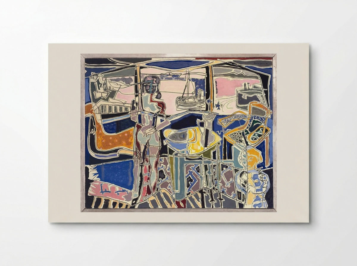 Harbour Window with Two Figures, St Ives: July 1950 - Patrick Heron - Poster