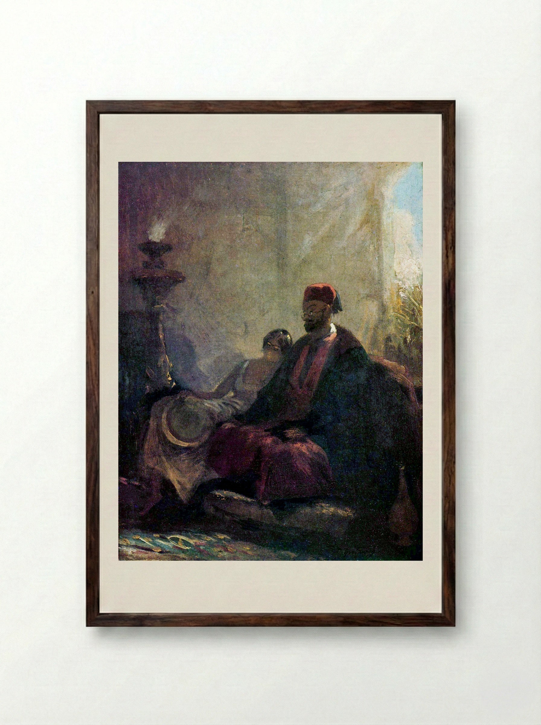 Harem - Carl Spitzweg - Framed Print Dark Wood