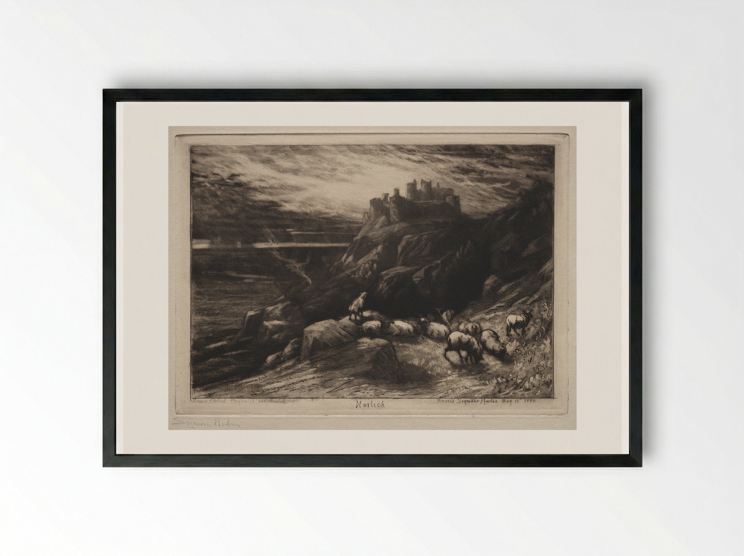 Harlech - Francis Seymour Haden - Framed Print Black