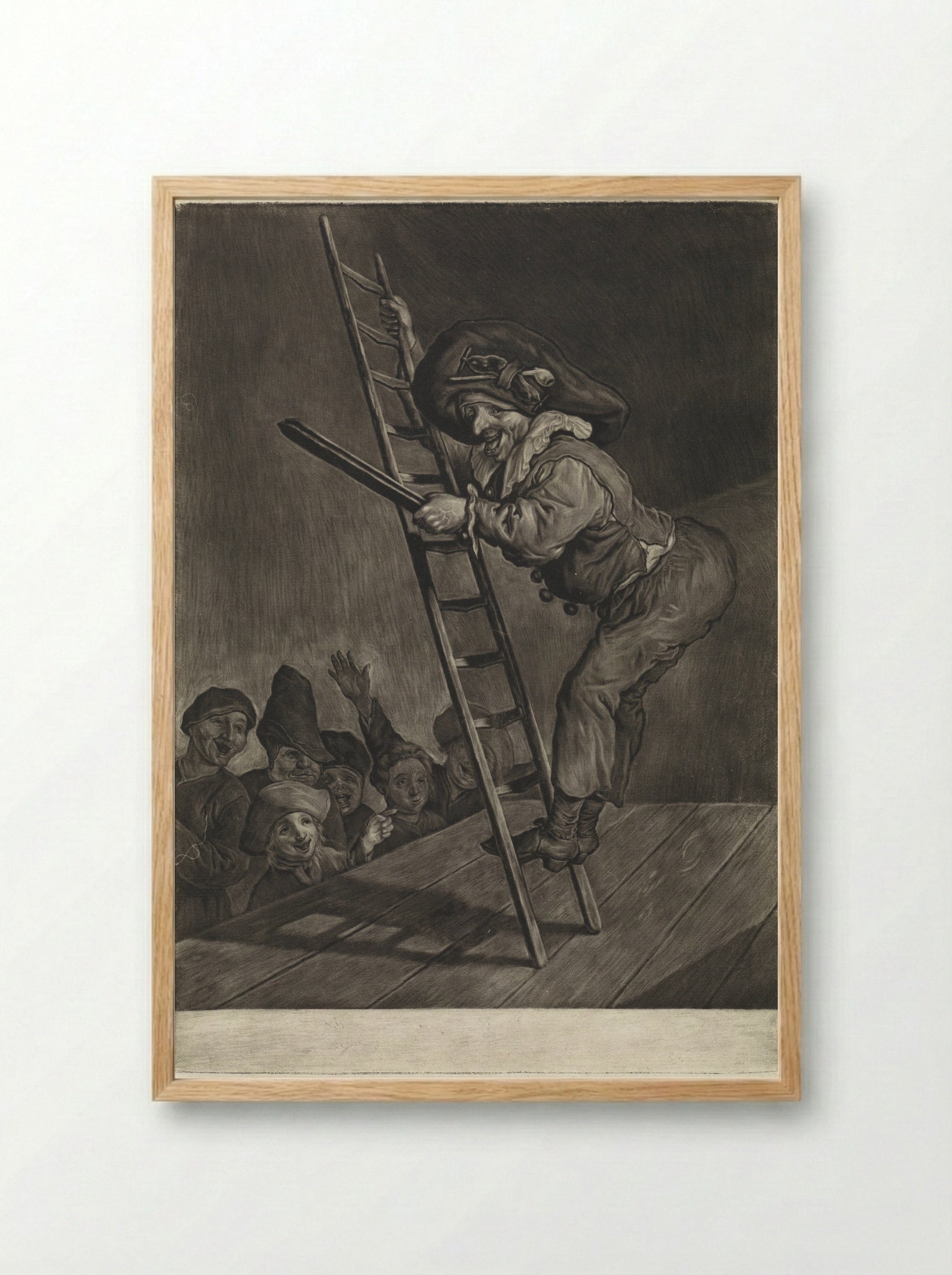 Harlekijn - Cornelis Dusart - Framed Print Wood