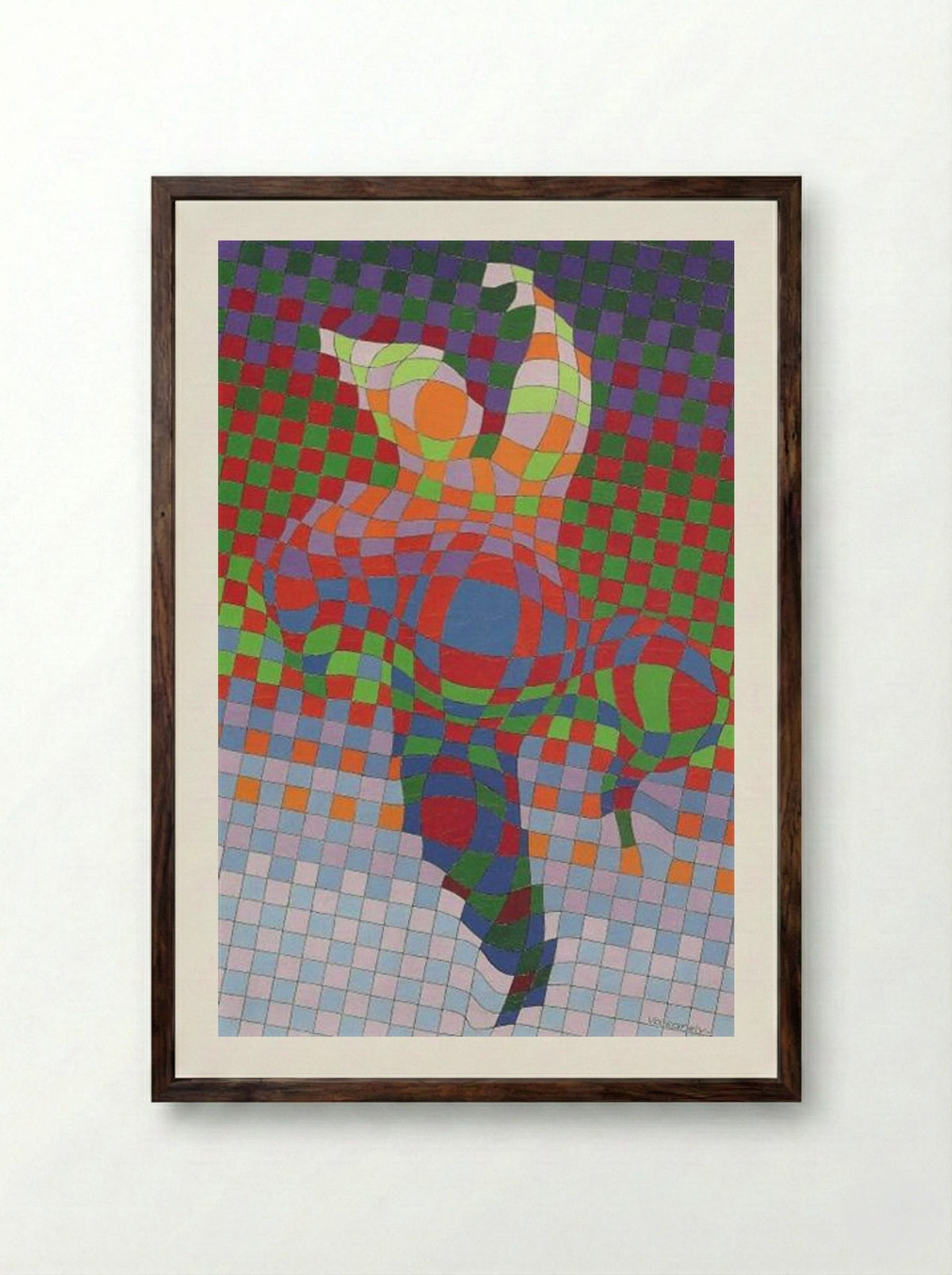 Harlequin - Victor Vasarely - Framed Print Dark Wood