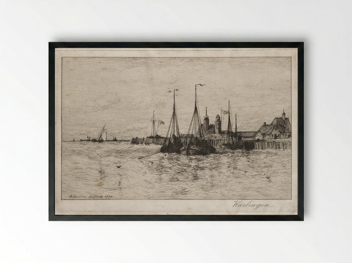 Harlingen - Robert Swain Gifford - Framed Print Black