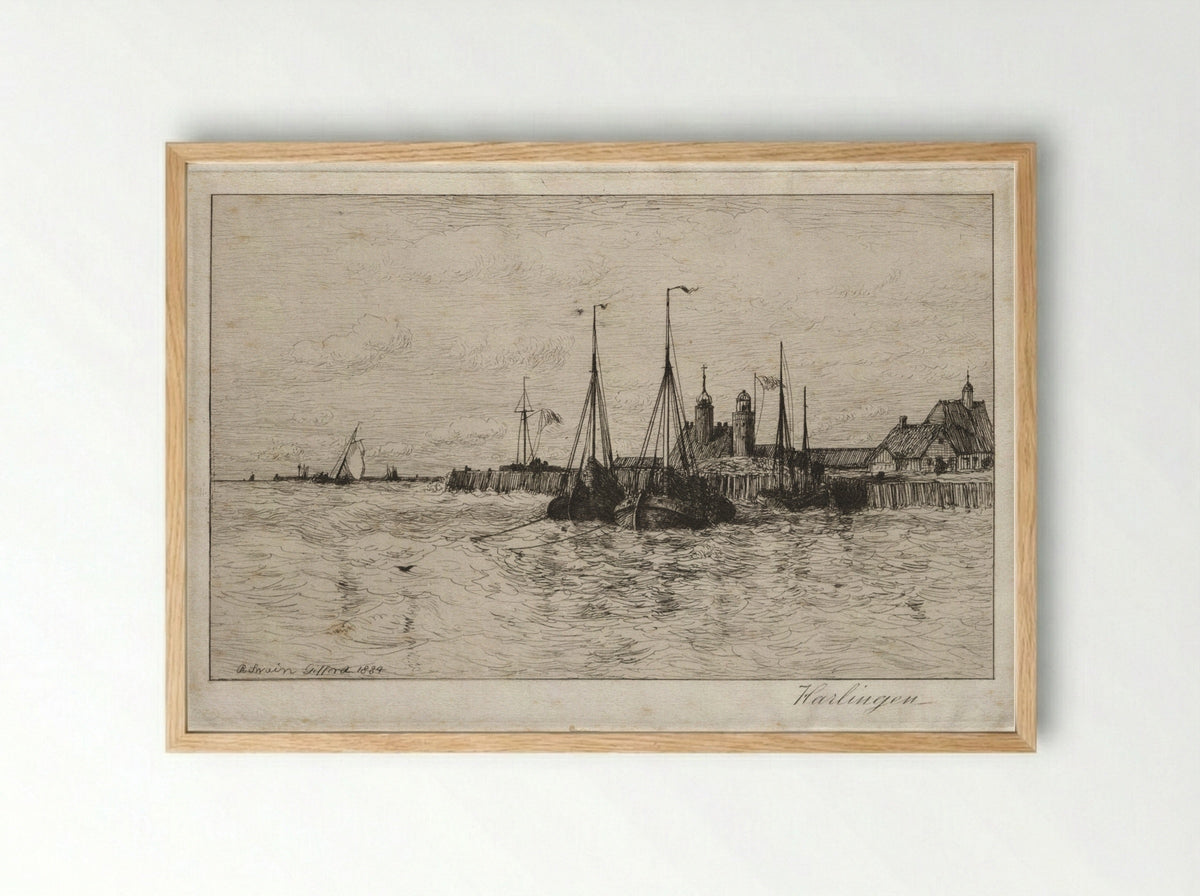 Harlingen - Robert Swain Gifford - Framed Print Wood