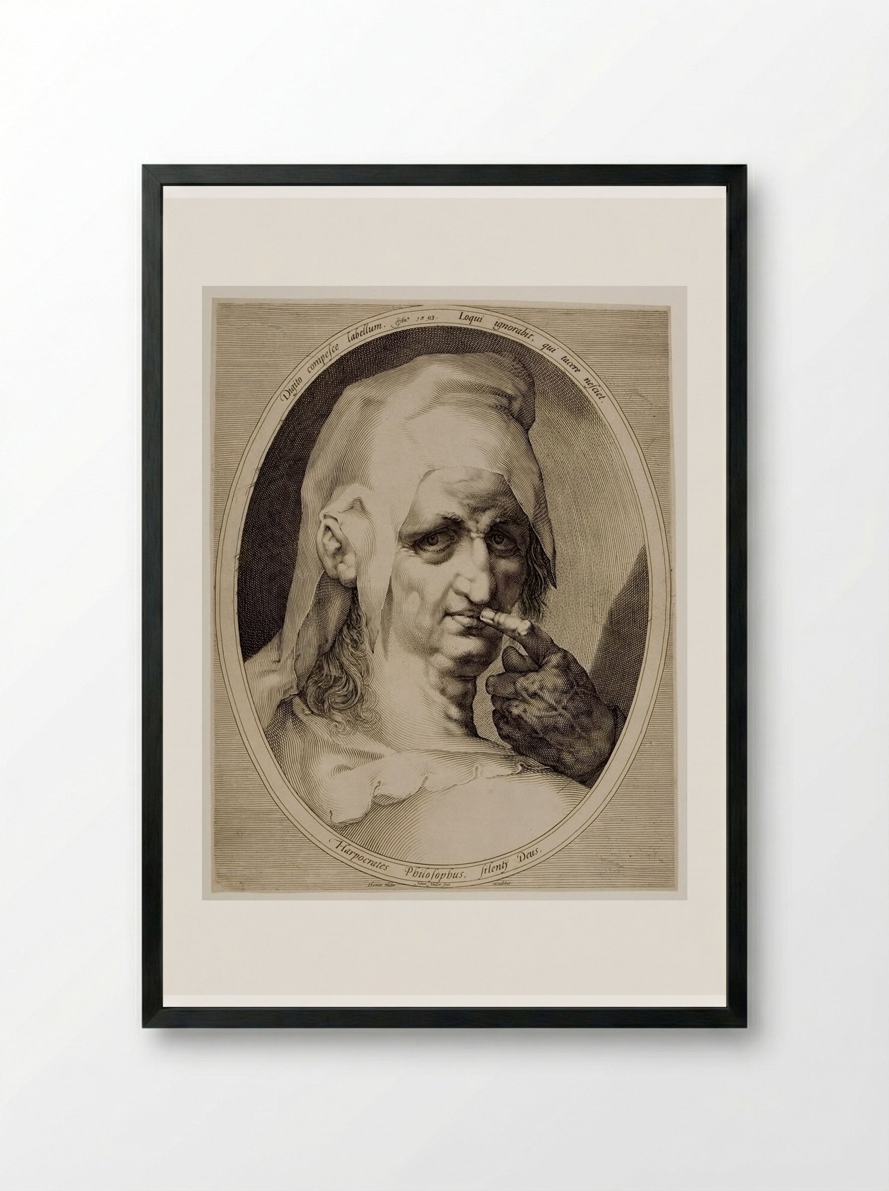 Harpocrates - Jan Harmensz. Muller - Framed Print Black