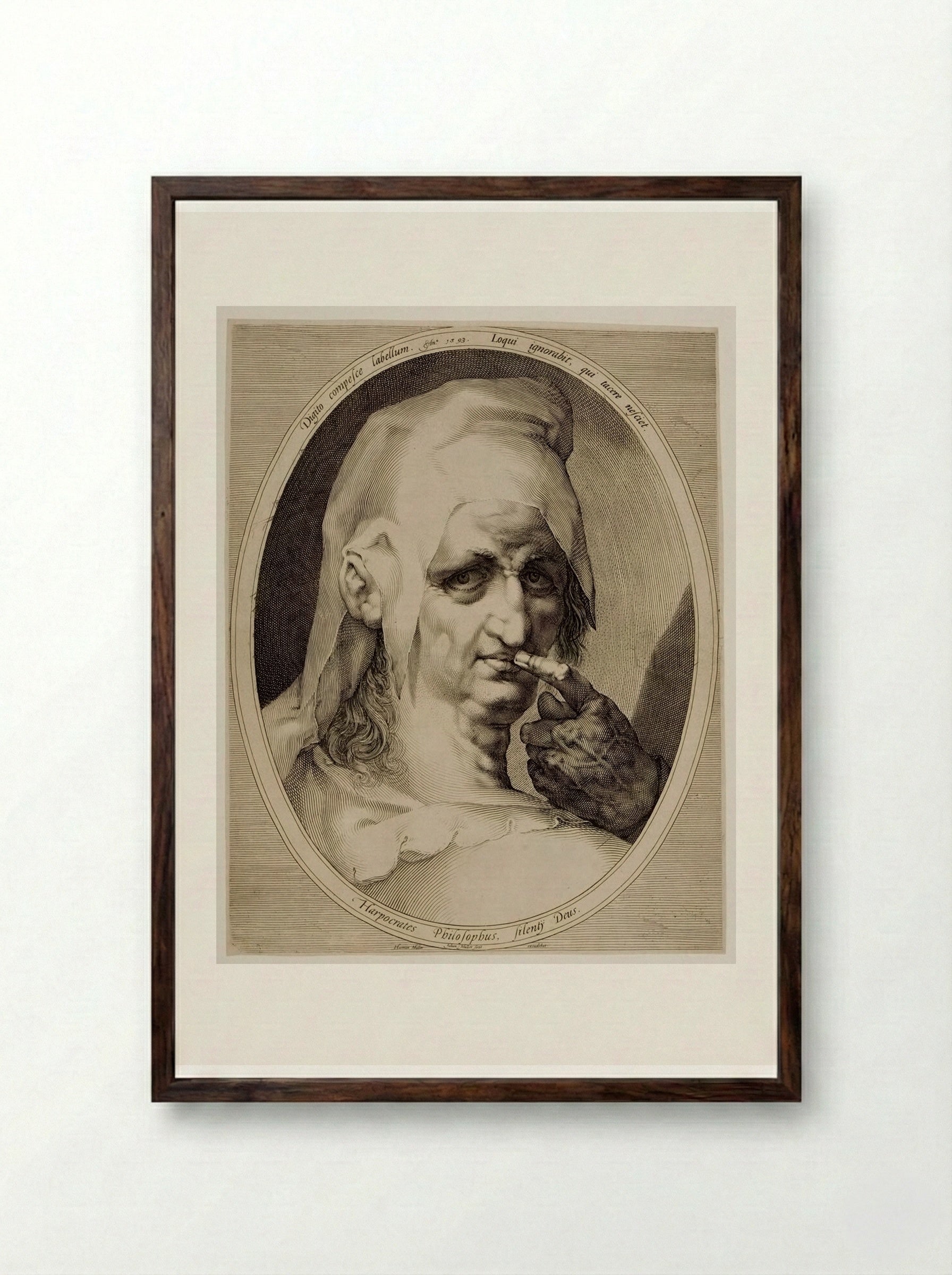 Harpocrates - Jan Harmensz. Muller - Framed Print Dark Wood