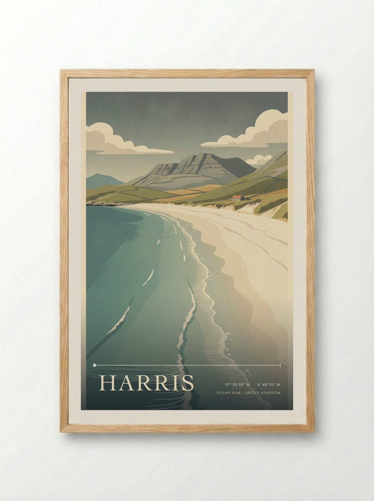 Harris Eilean Siar United Kingdom Travel Poster - Framed Print Wood