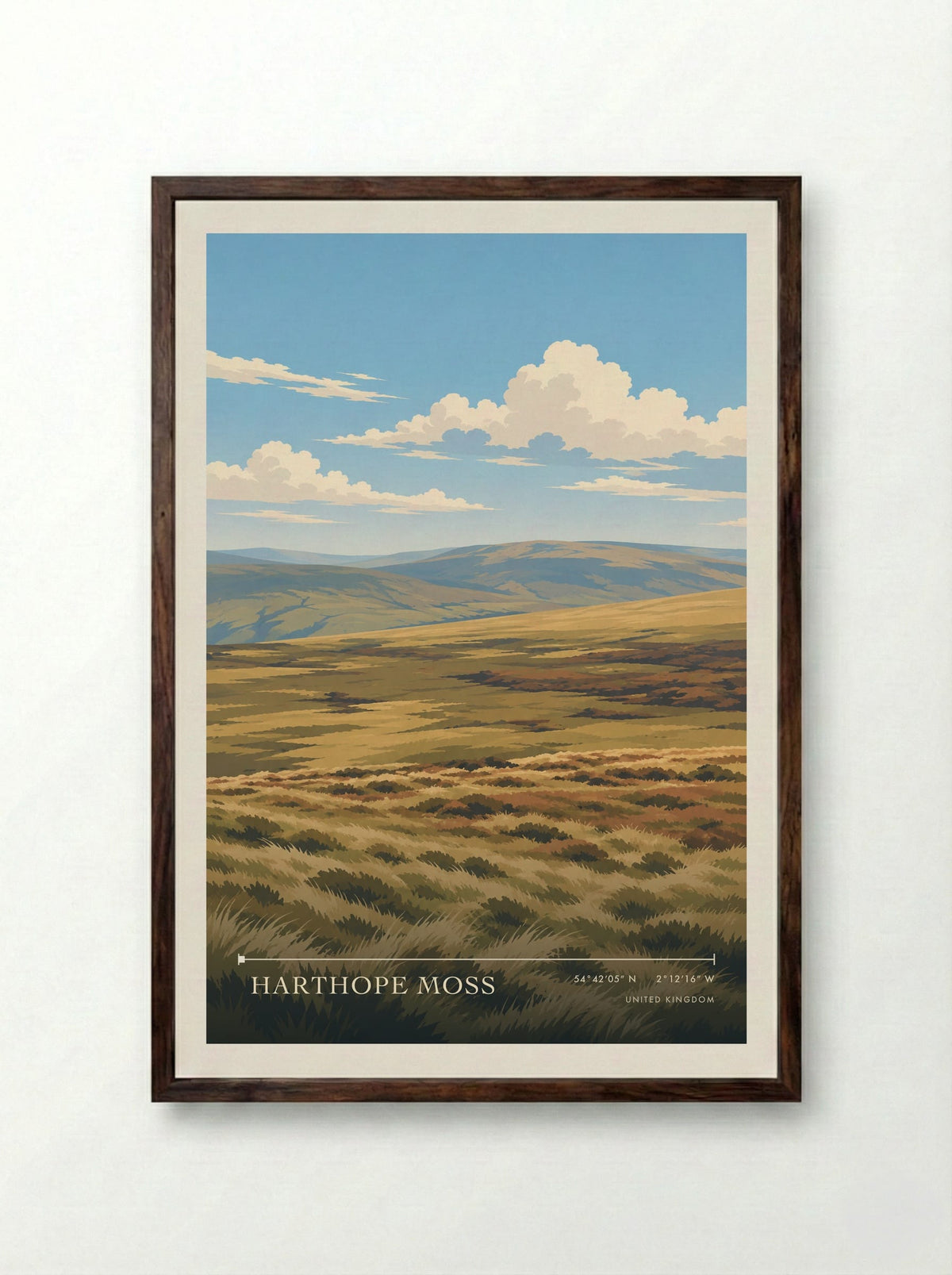 Harthope Moss | Travel Poster - Framed Print Dark Wood