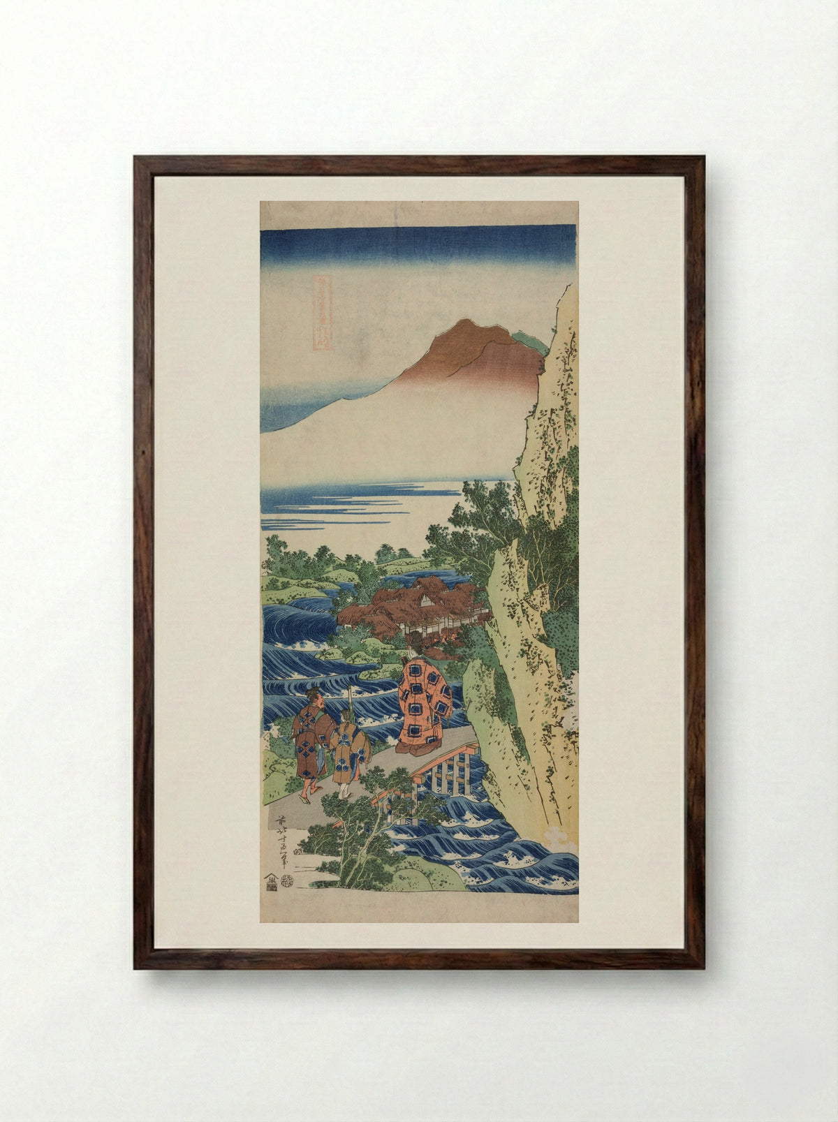 Harumichi no Tsuraki - Katsushika Hokusai - Framed Print Dark Wood