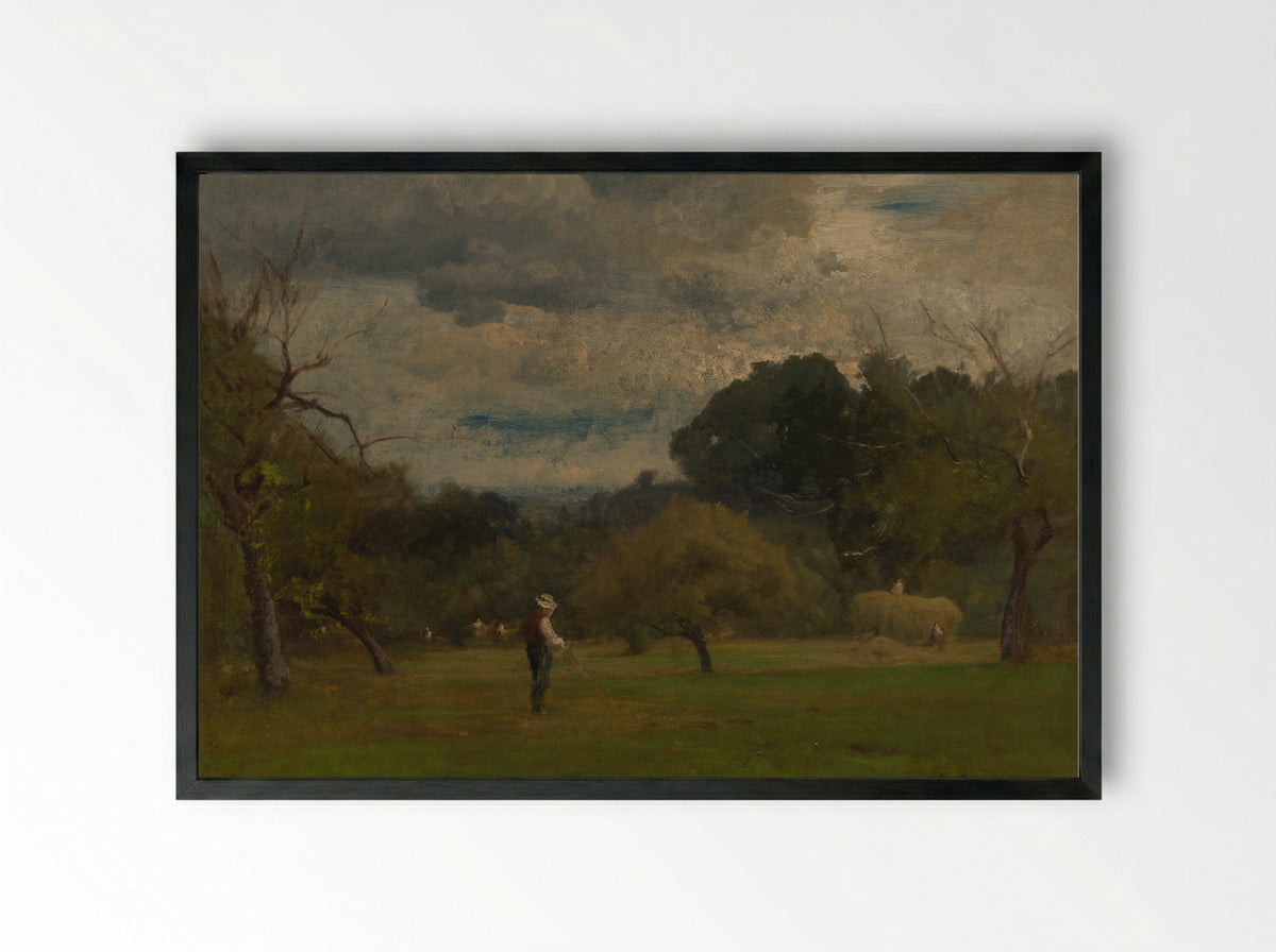 Harvest, Montclair, New Jersey - George Inness - Framed Print Black