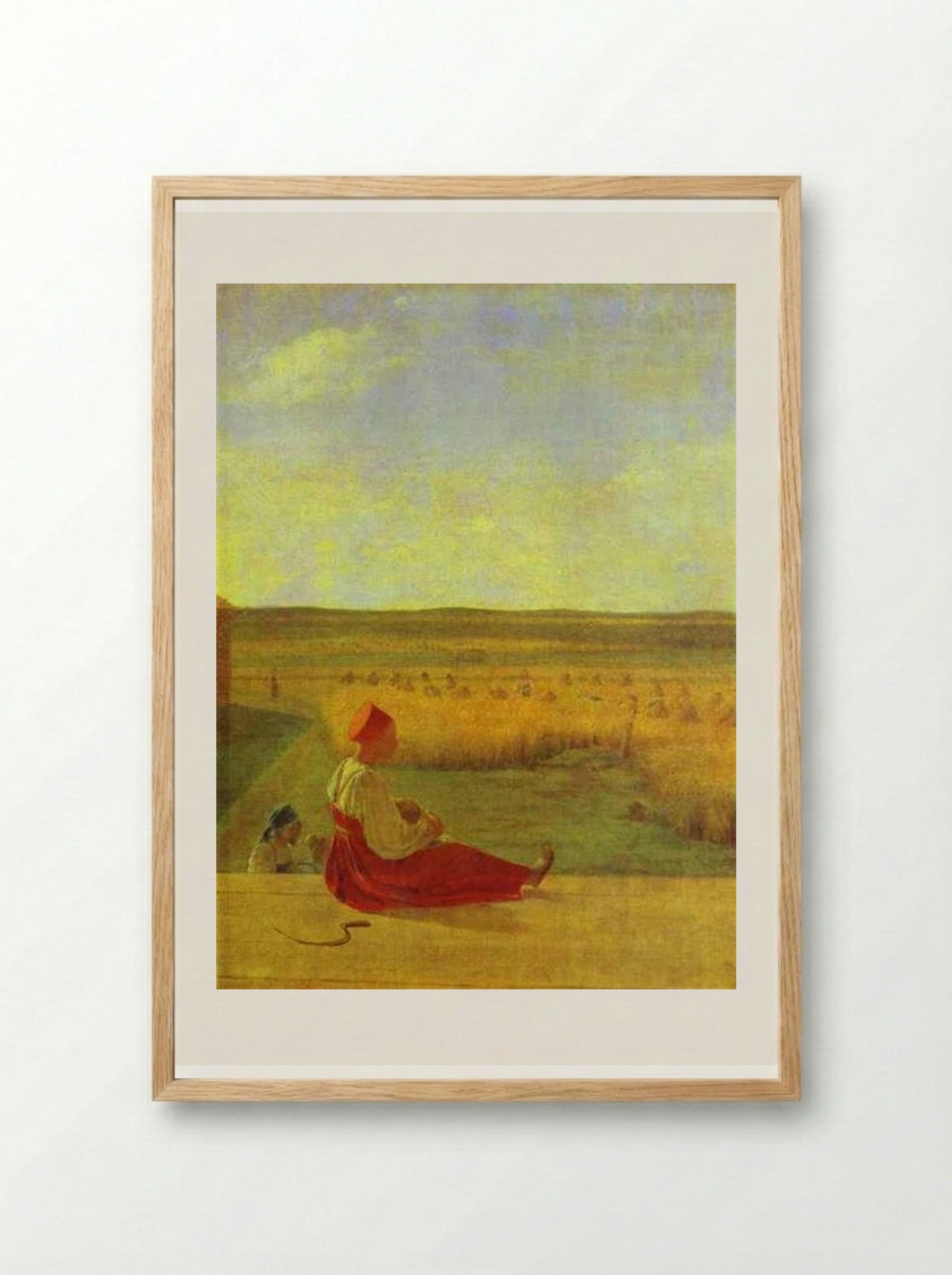 Harvesting. Summer - Alexey Venetsianov - Framed Print Wood