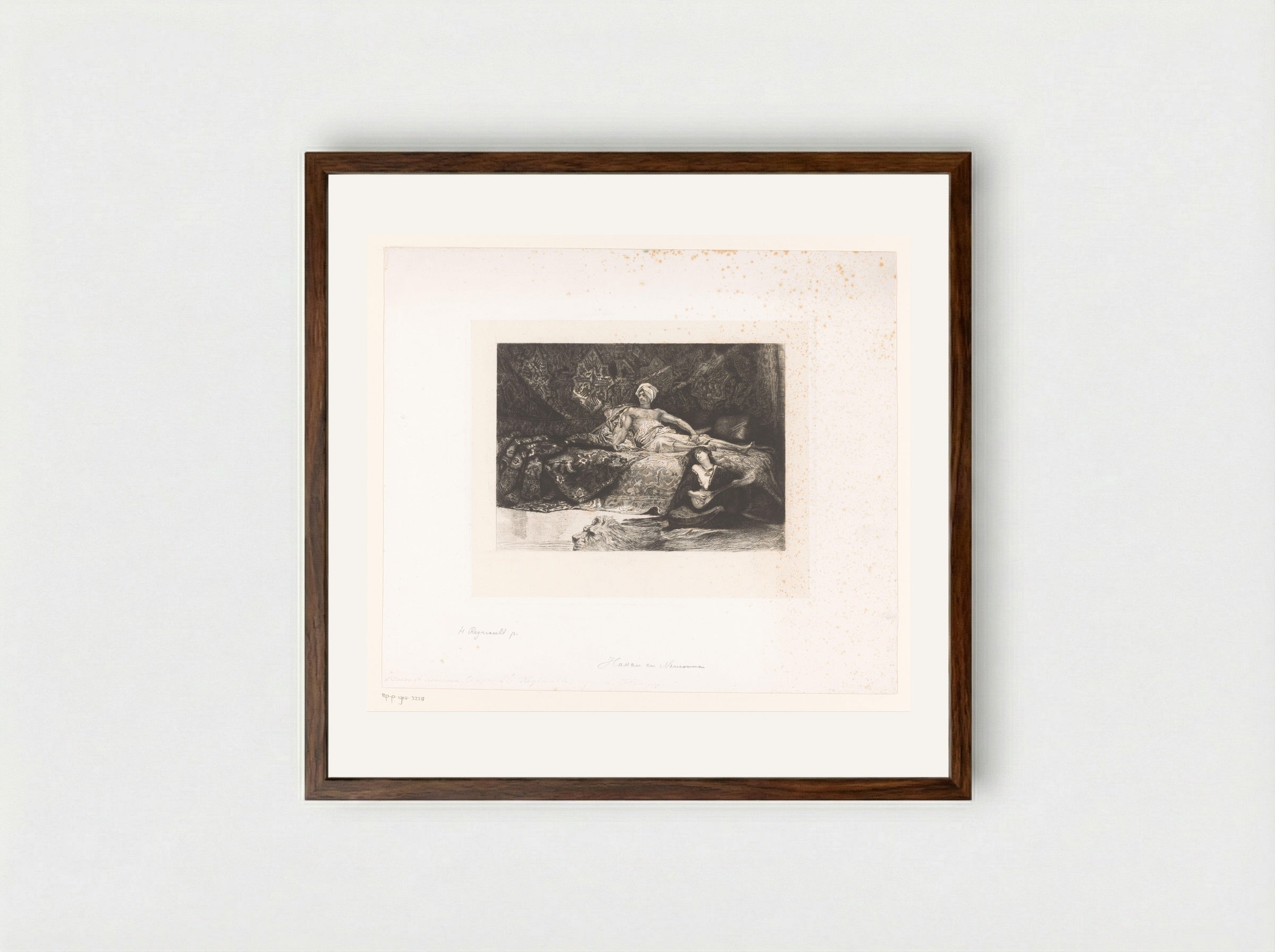Hassan et Namouna - Léopold Flameng - Framed Print Dark Wood