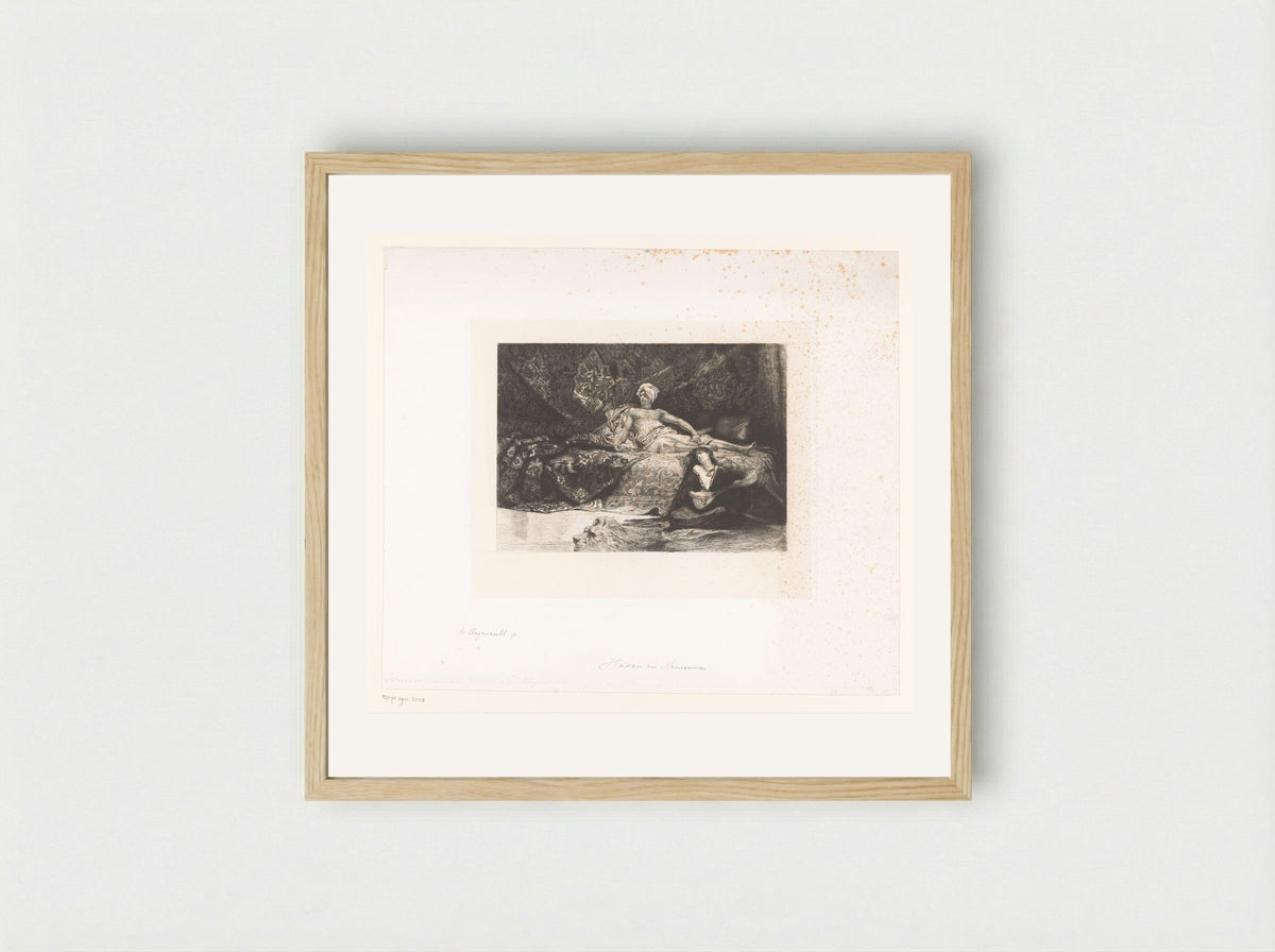 Hassan et Namouna - Léopold Flameng - Framed Print Wood