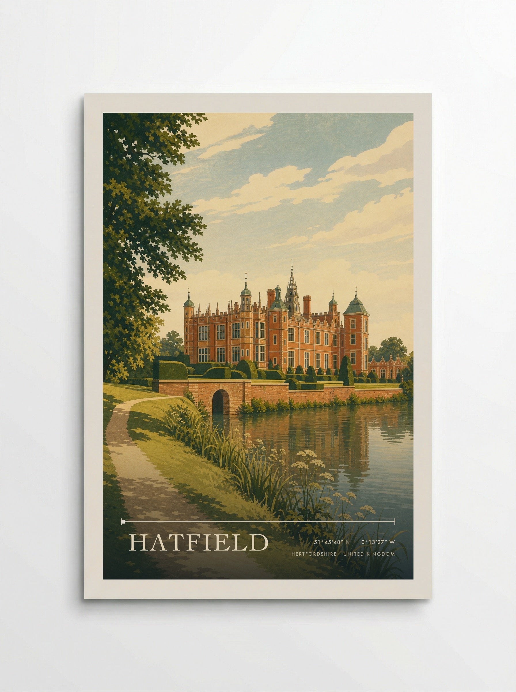 Hatfield Hertfordshire United Kingdom Travel Poster - Poster
