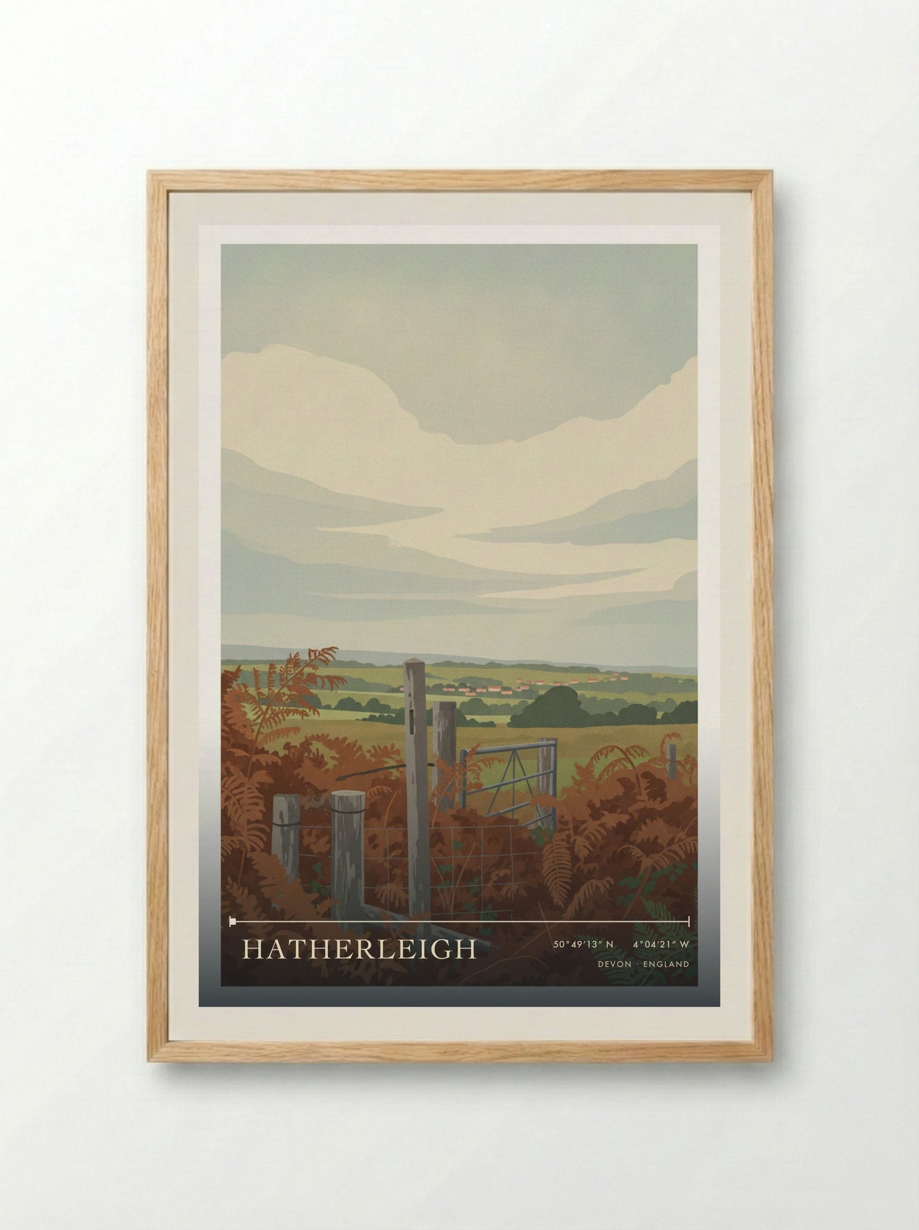 Hatherleigh Devon England Travel Poster - Framed Print Wood