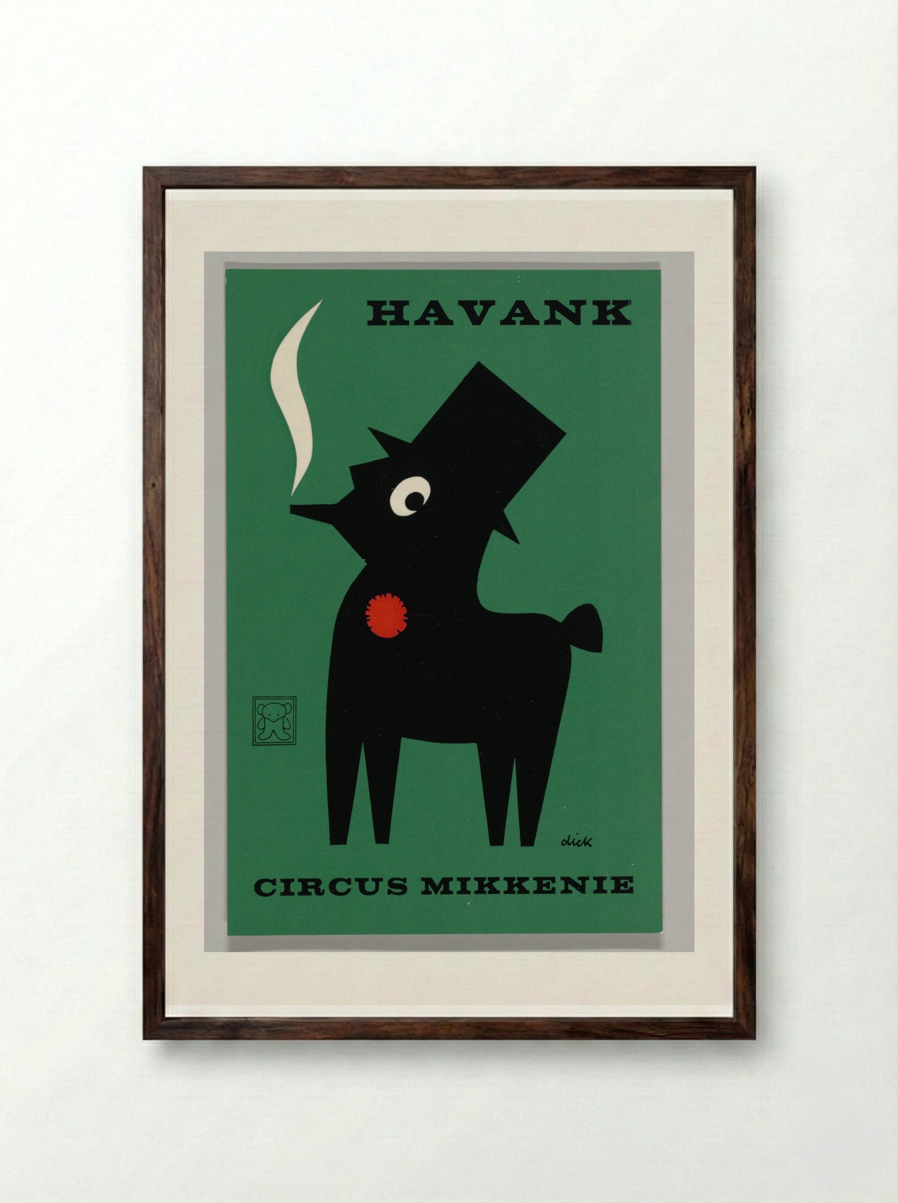 Havank (Circus Mikkenie) - Dick Bruna - Framed Print Dark Wood