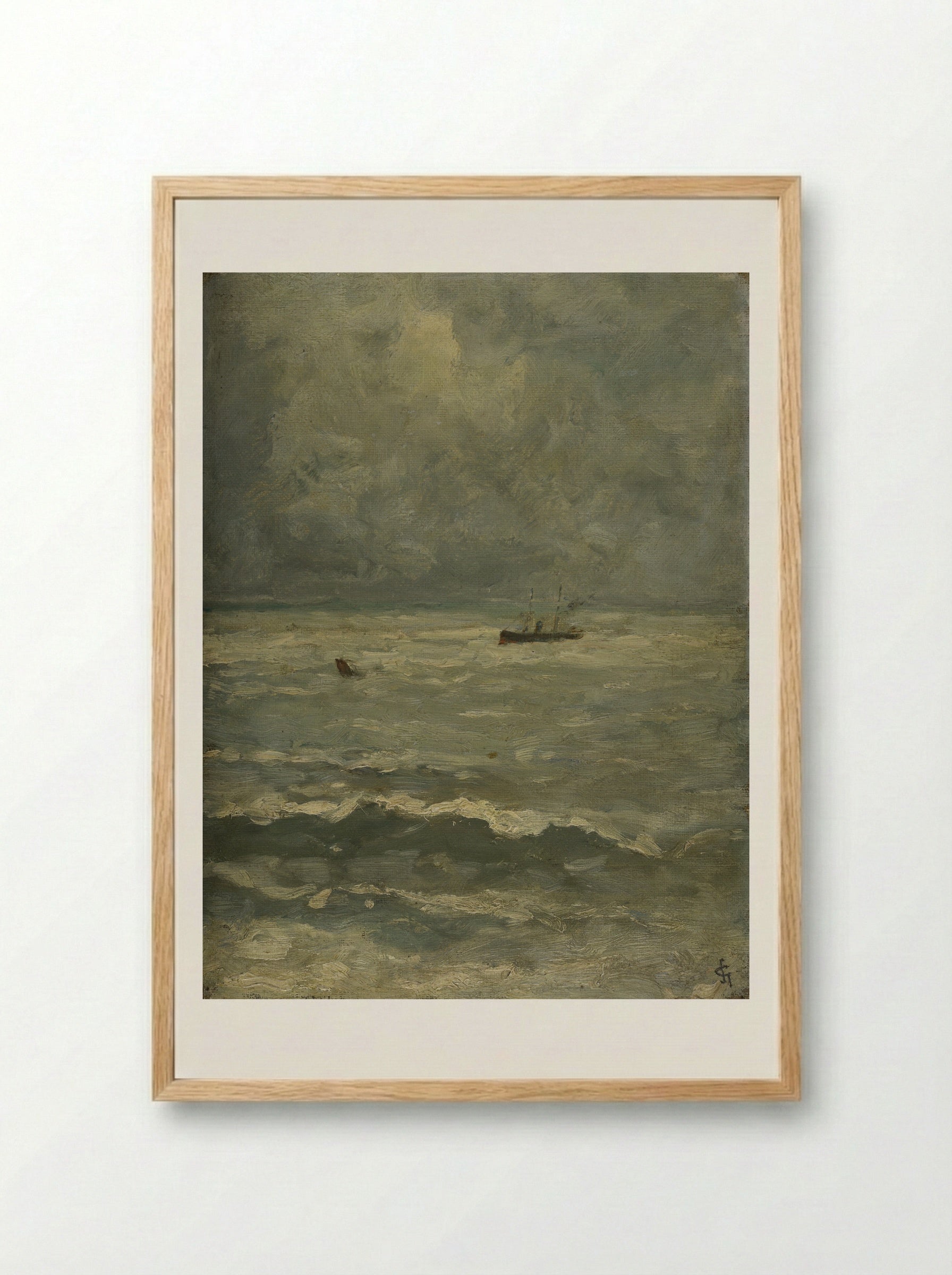 Haven van Bergen op Zoom bij hoog water - Carel Nicolaas Storm van 's-Gravesande - Framed Print Wood
