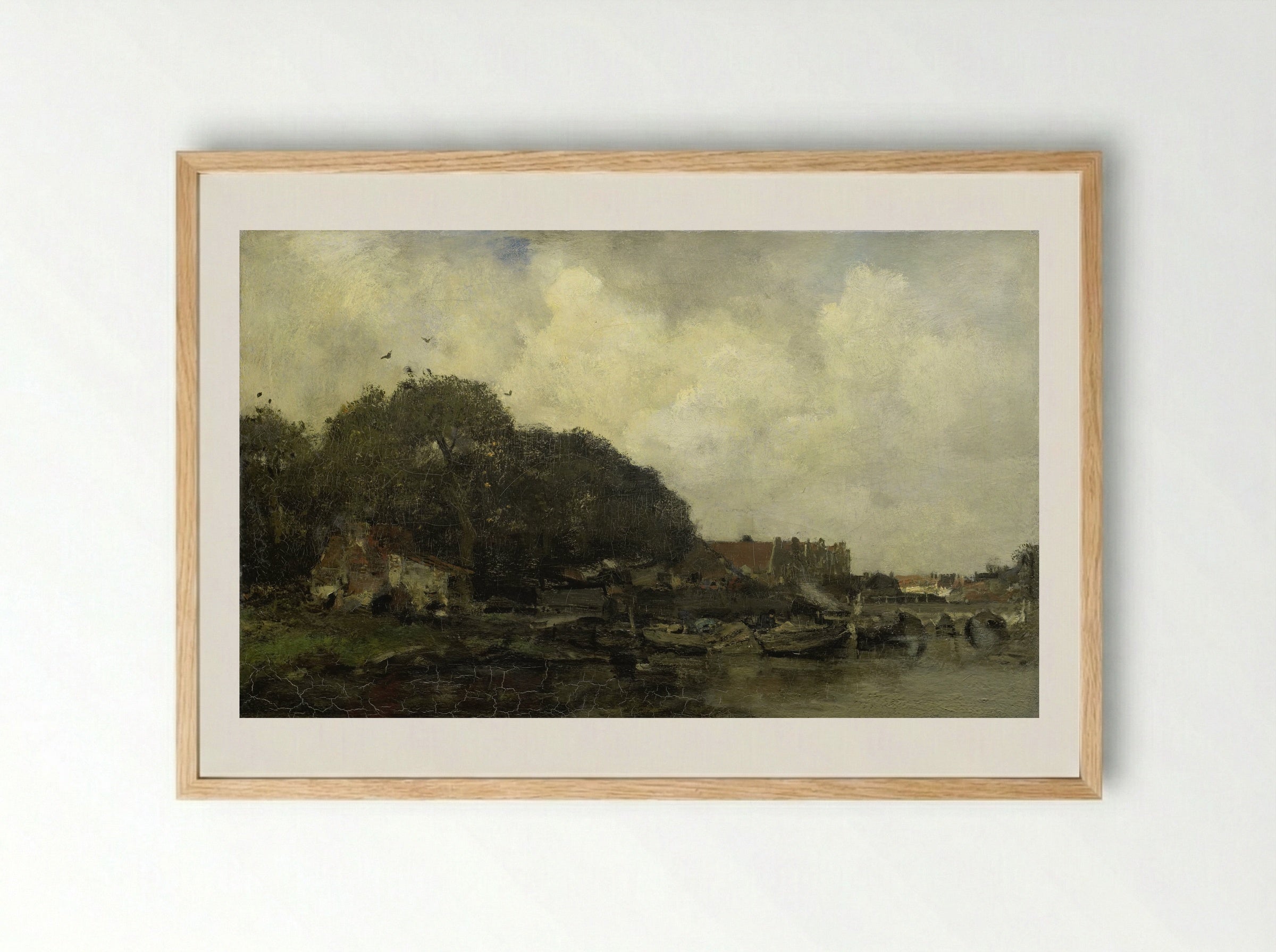 Havengezicht (Harbour View) - Jacob Maris - Framed Print Wood