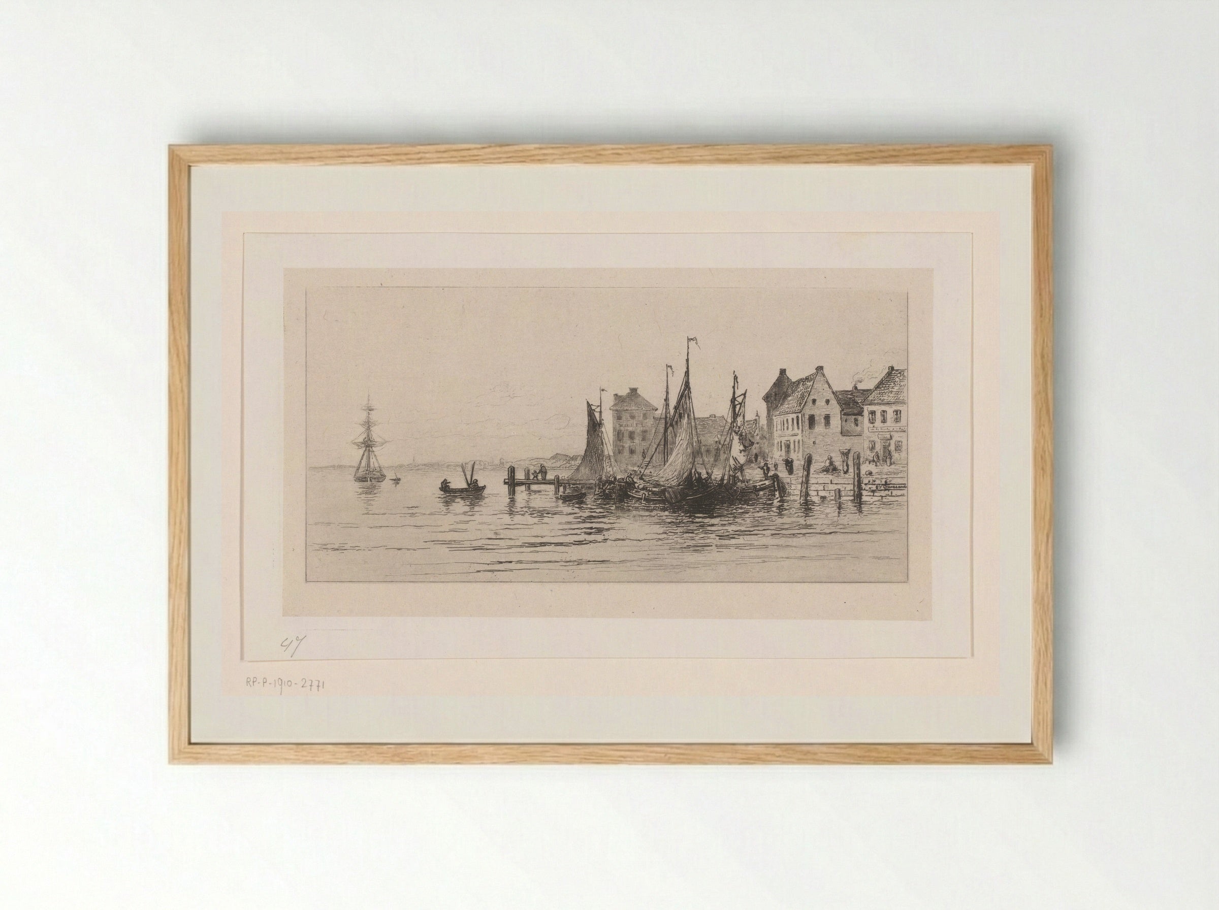 Havengezicht in Temse - Carel Nicolaas Storm van 's-Gravesande - Framed Print Wood