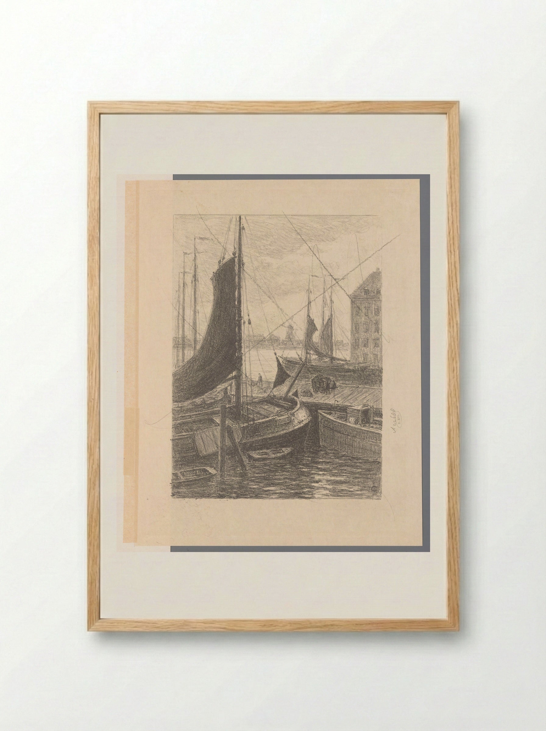 Havengezicht - Carel Nicolaas Storm van 's-Gravesande - Framed Print Wood