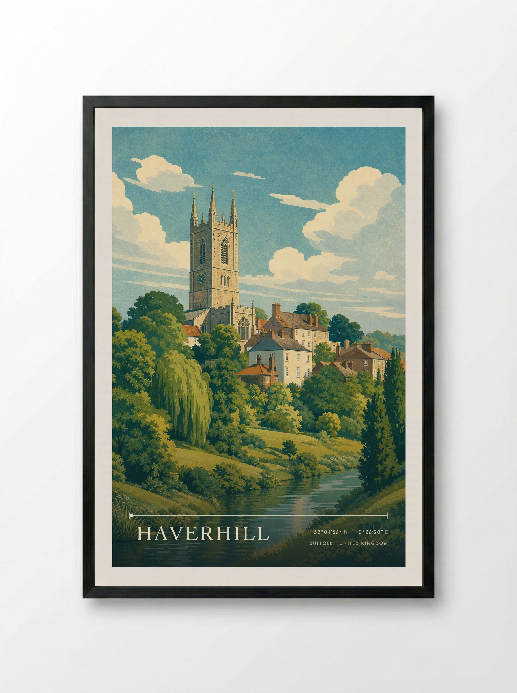 Haverhill Suffolk United Kingdom Travel Poster - Framed Print Black