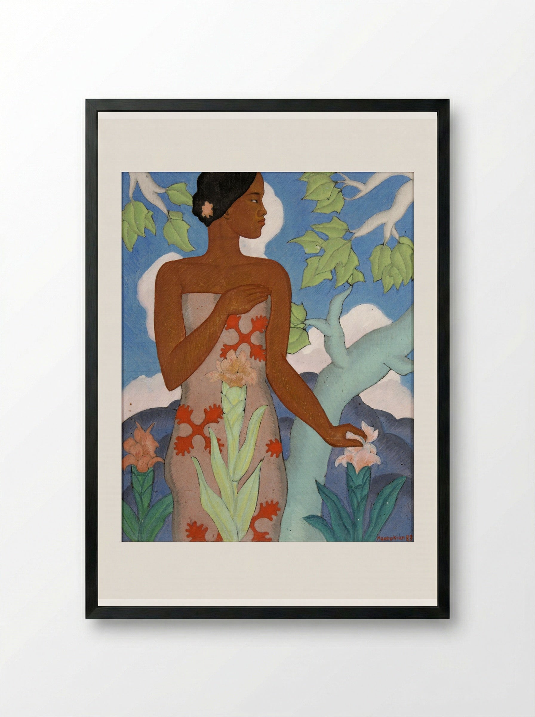 Hawaiian Woman - Arman Manookian - Framed Print Black