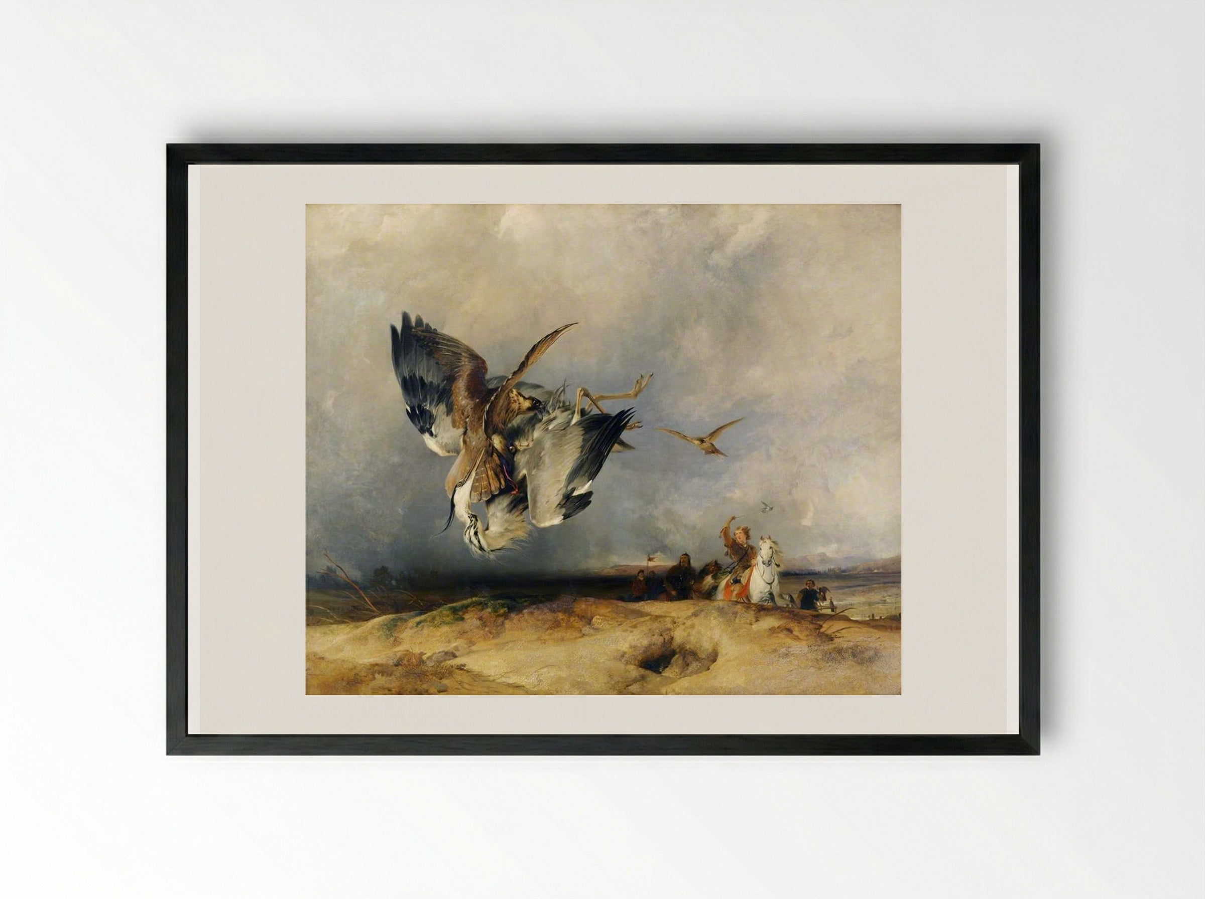 Hawking - Sir Edwin Henry Landseer - Framed Print Black