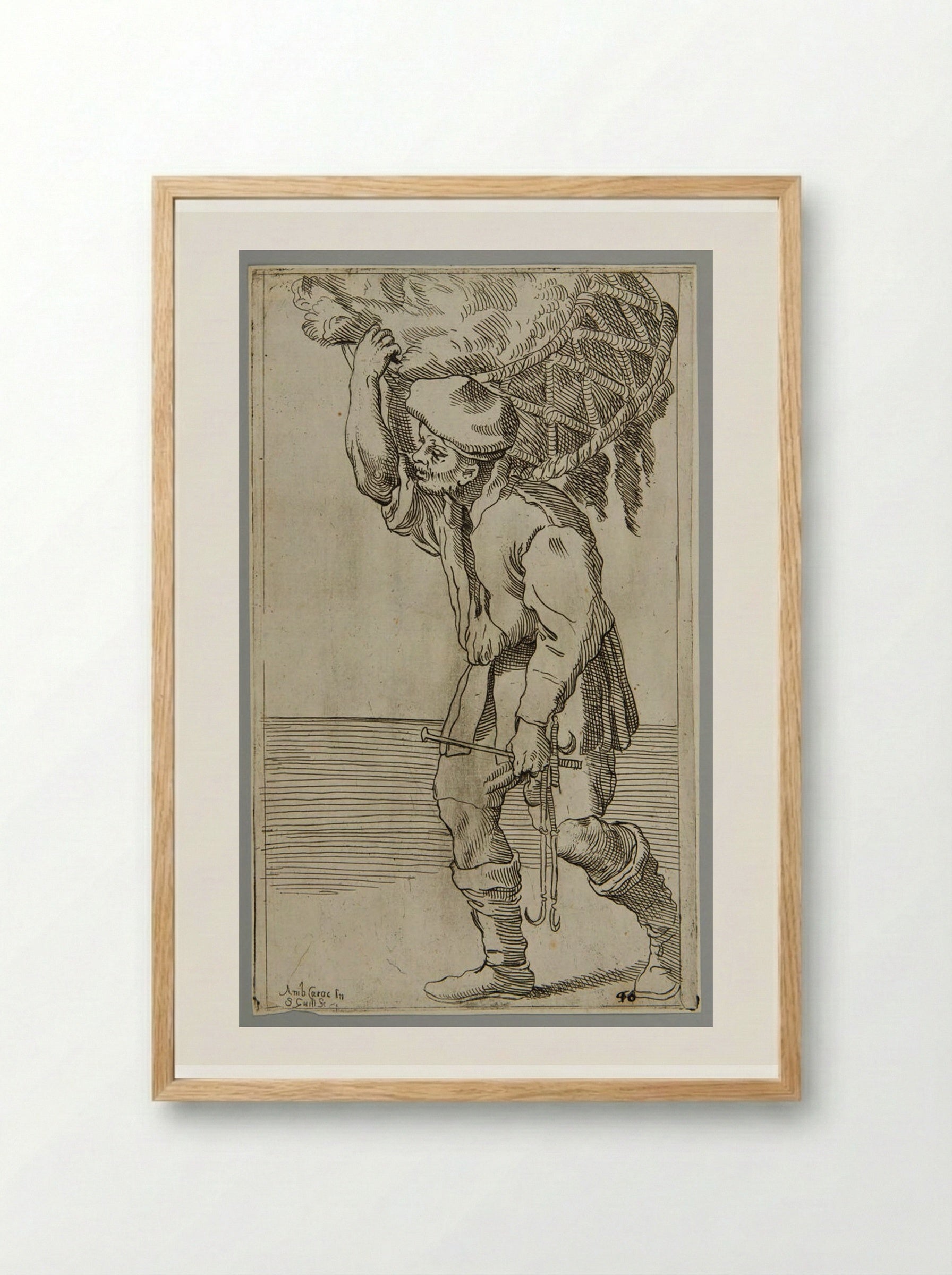 Hay reaper!, plate 40 - Simon Guillain - Framed Print Wood