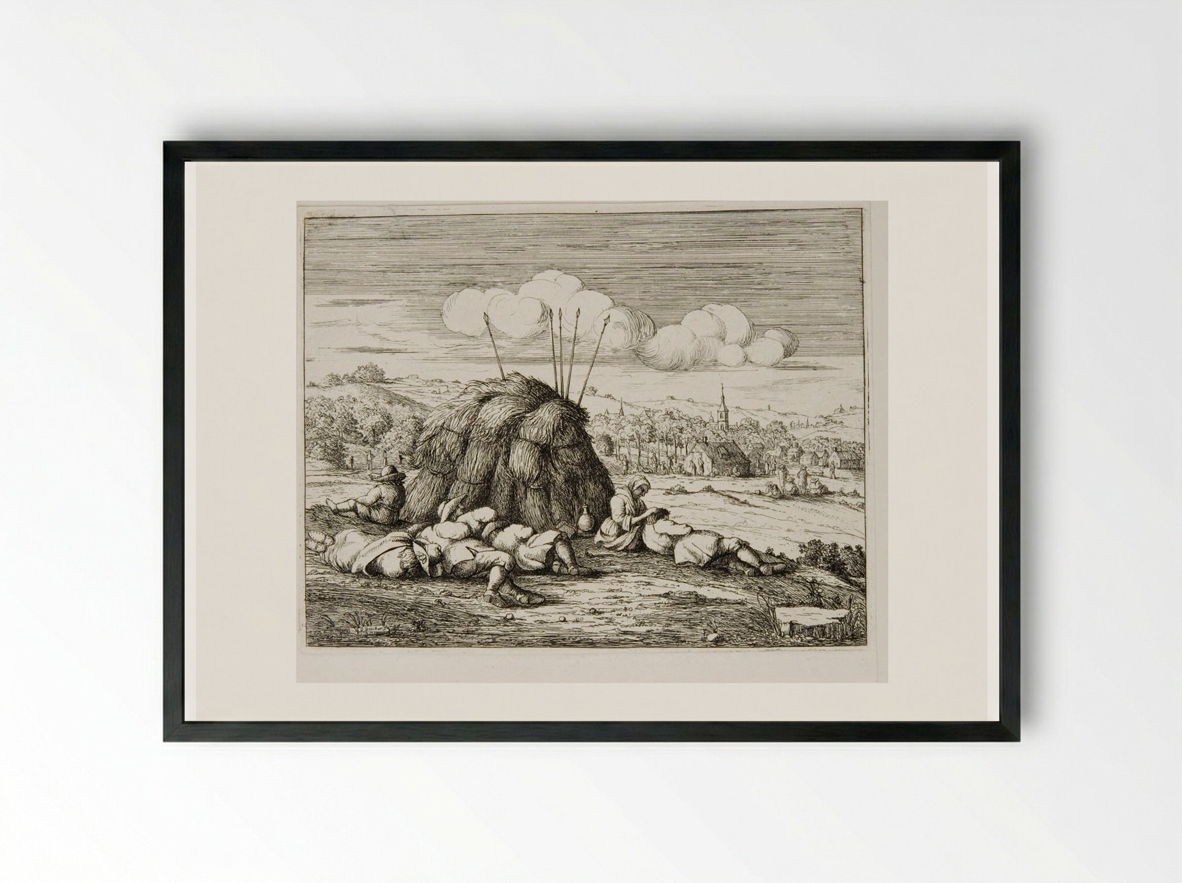 Haymakers Resting - David Deuchar - Framed Print Black