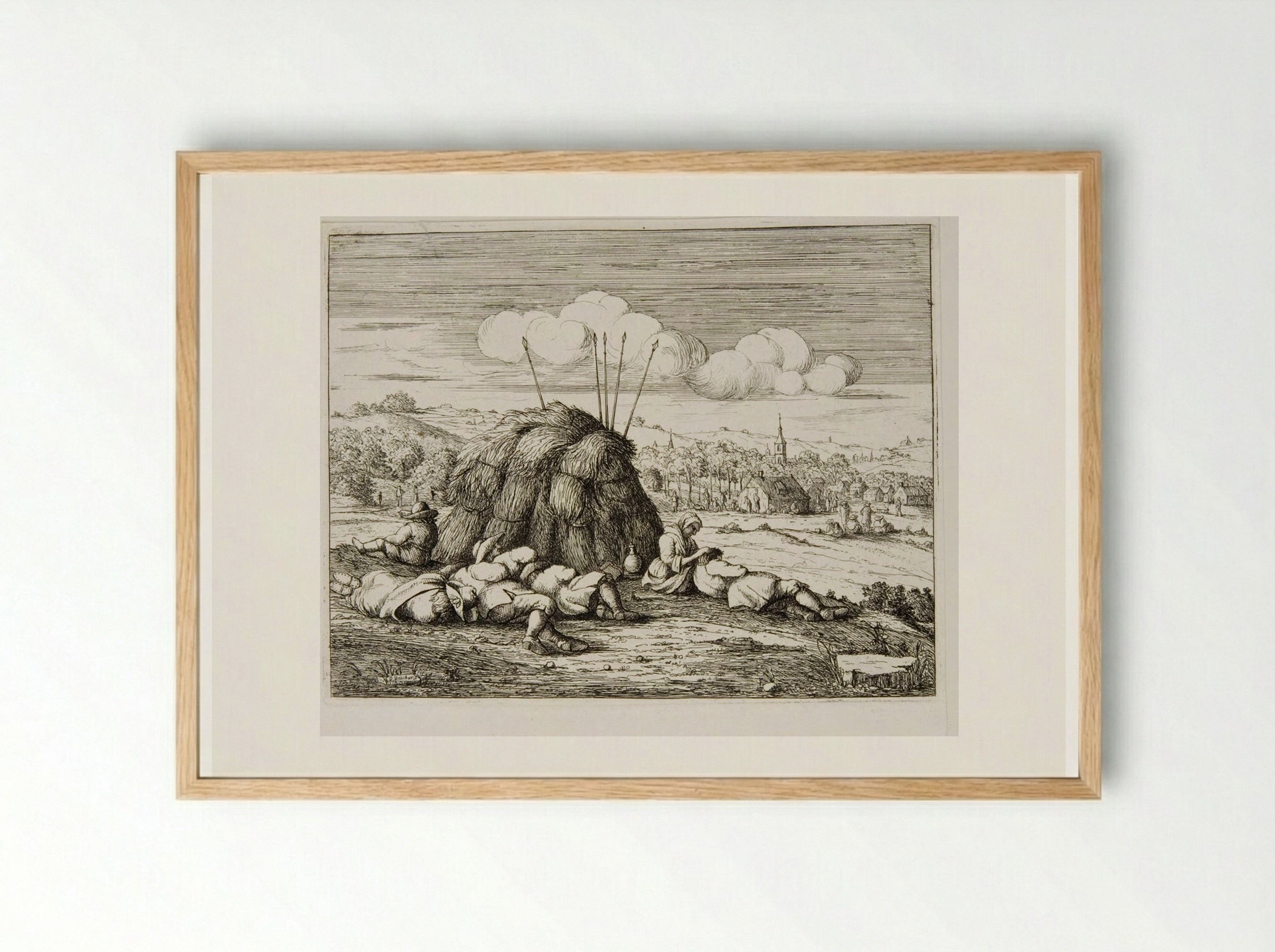 Haymakers Resting - David Deuchar - Framed Print Wood