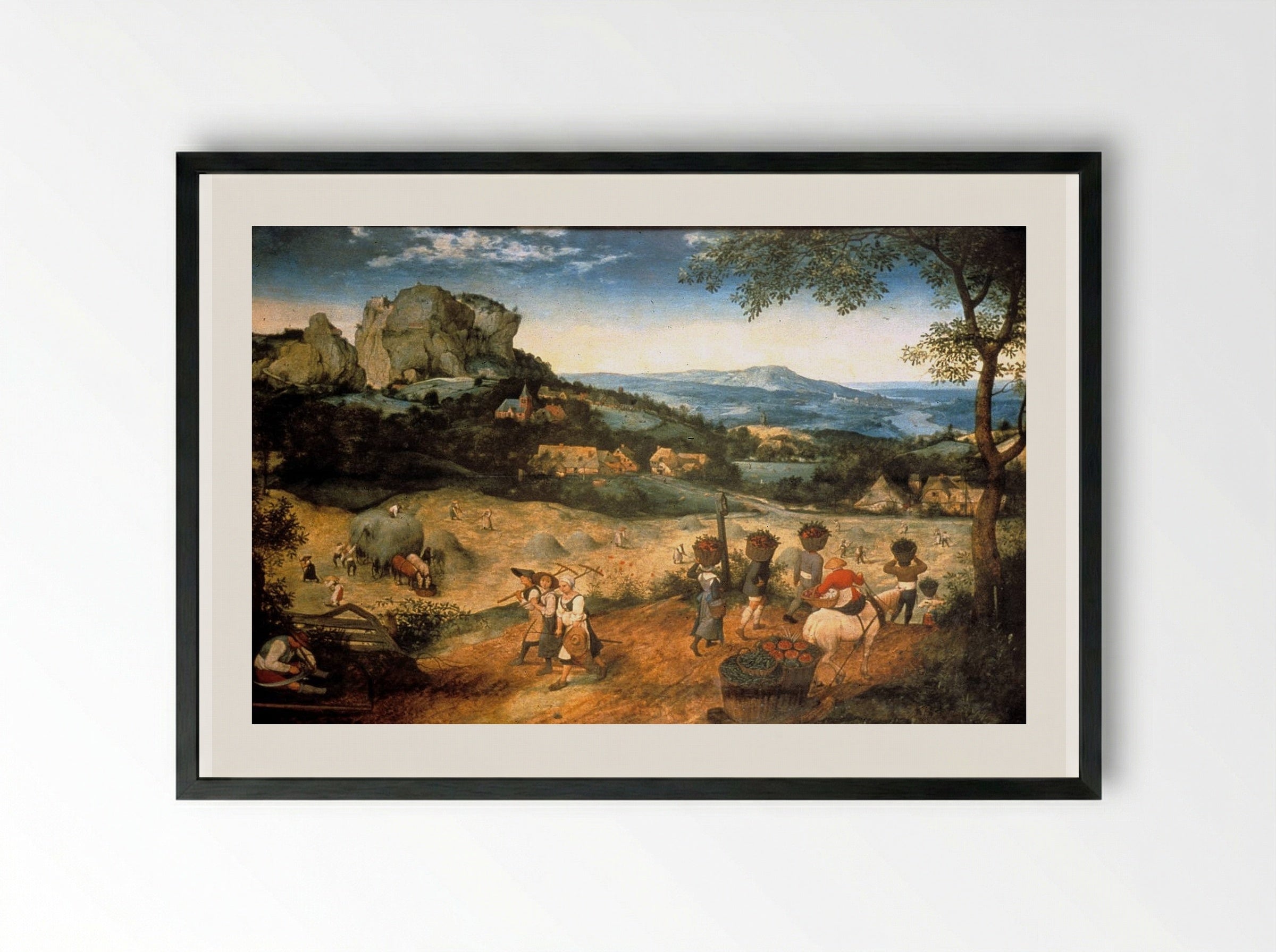 Haymaking - Pieter Bruegel the Elder - Framed Print Black