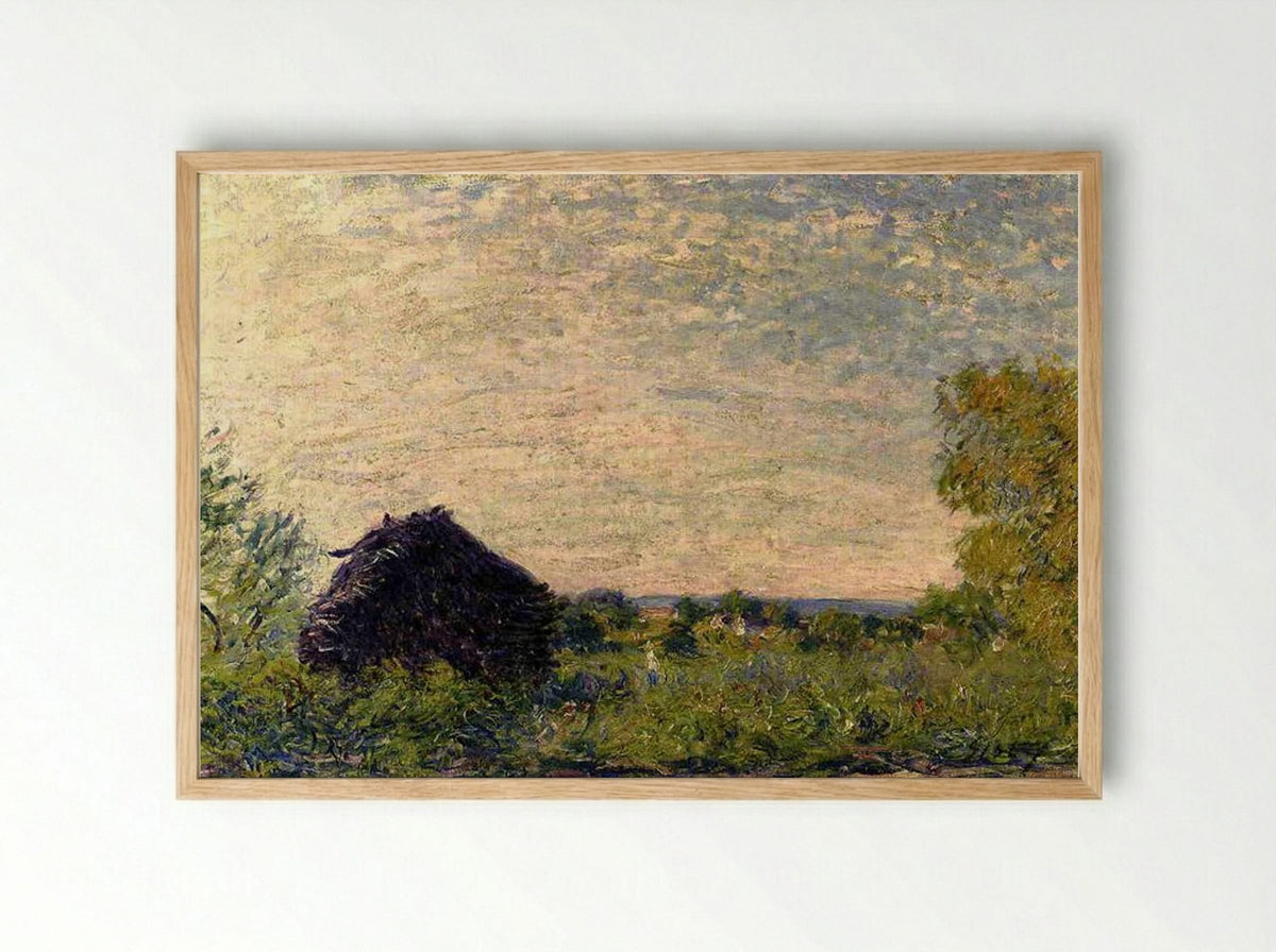 Haystack - Alfred Sisley - Framed Print Wood
