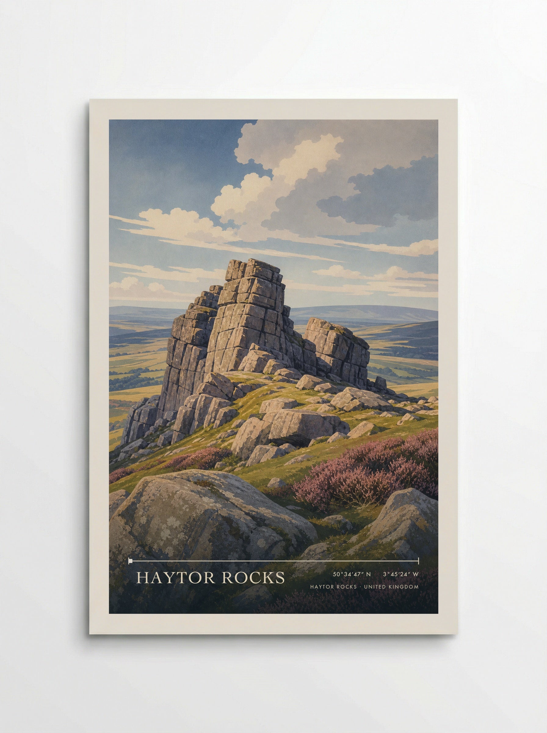Haytor Rocks United Kingdom Travel Poster - Poster