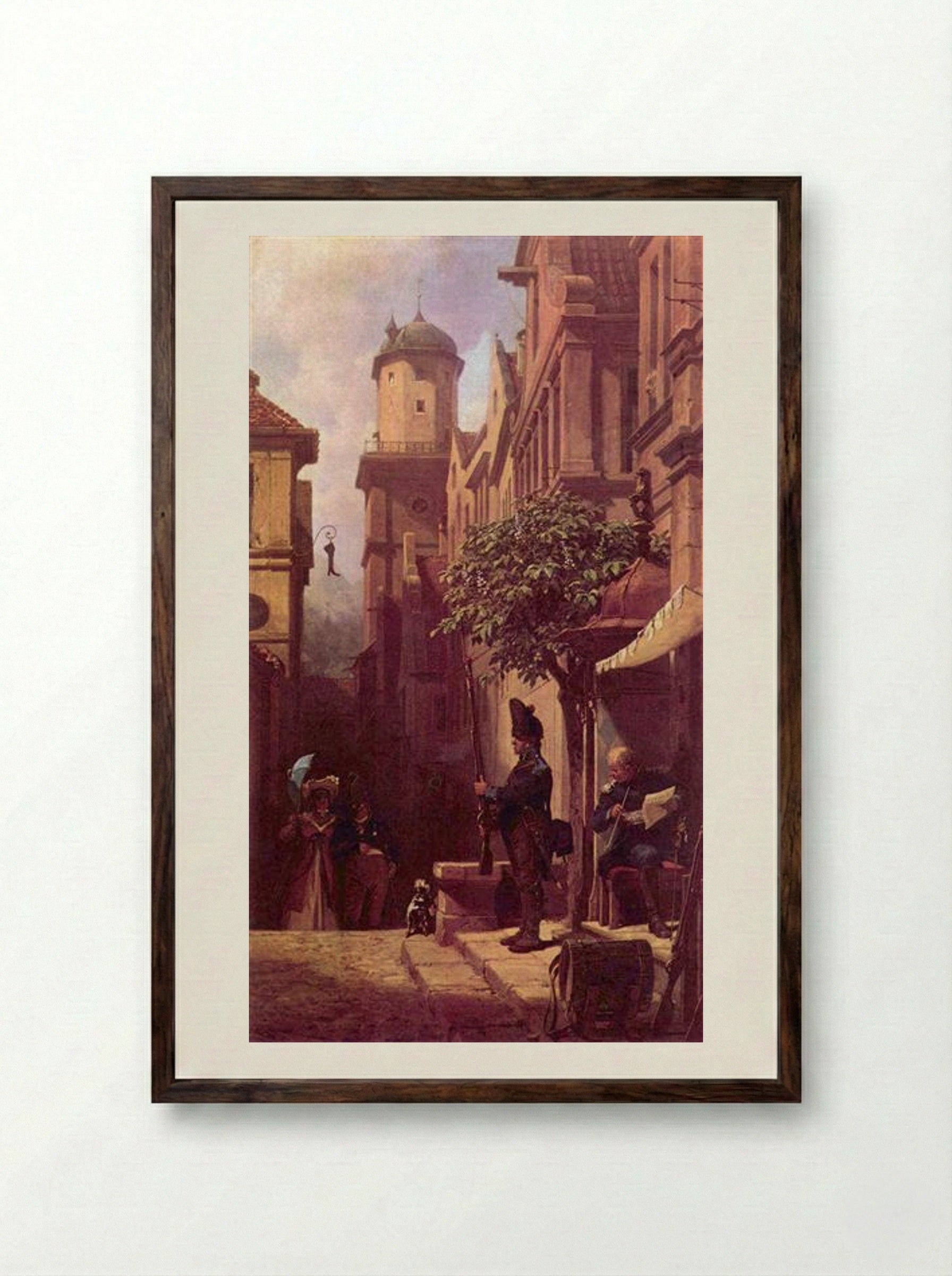 He Comes - Carl Spitzweg - Framed Print Dark Wood