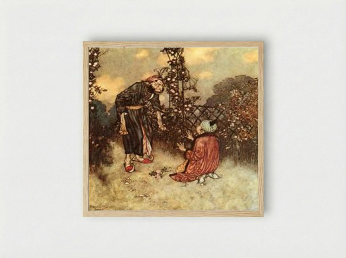 He Dropped the Rose (from Beauty and the Beast) - Edmund Dulac - Framed Print Wood