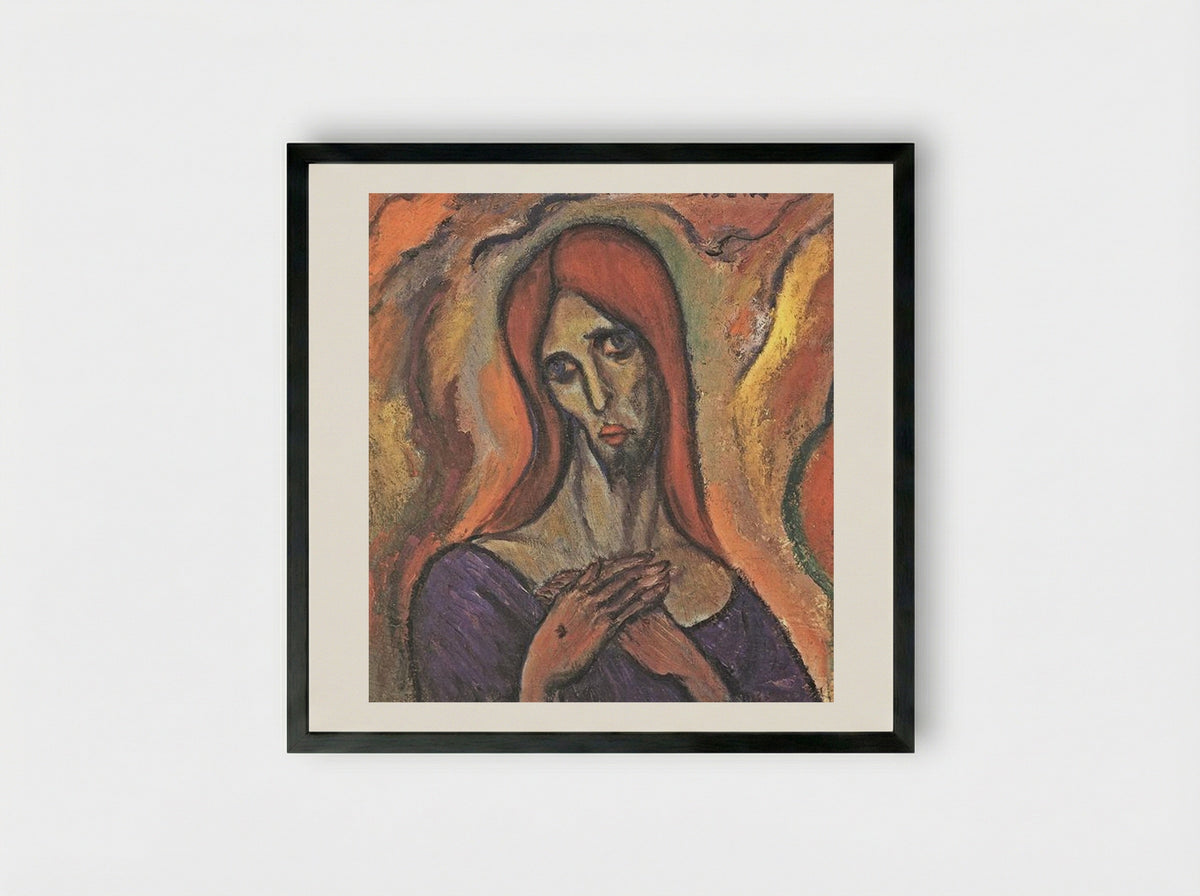 Head (Albert Bloch) - Albert Bloch - Framed Print Black