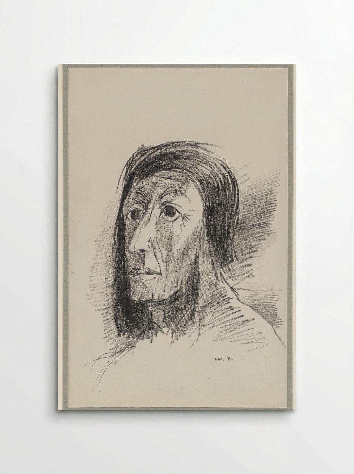 Head Framed by Black Hair - Odilon Redon - Poster