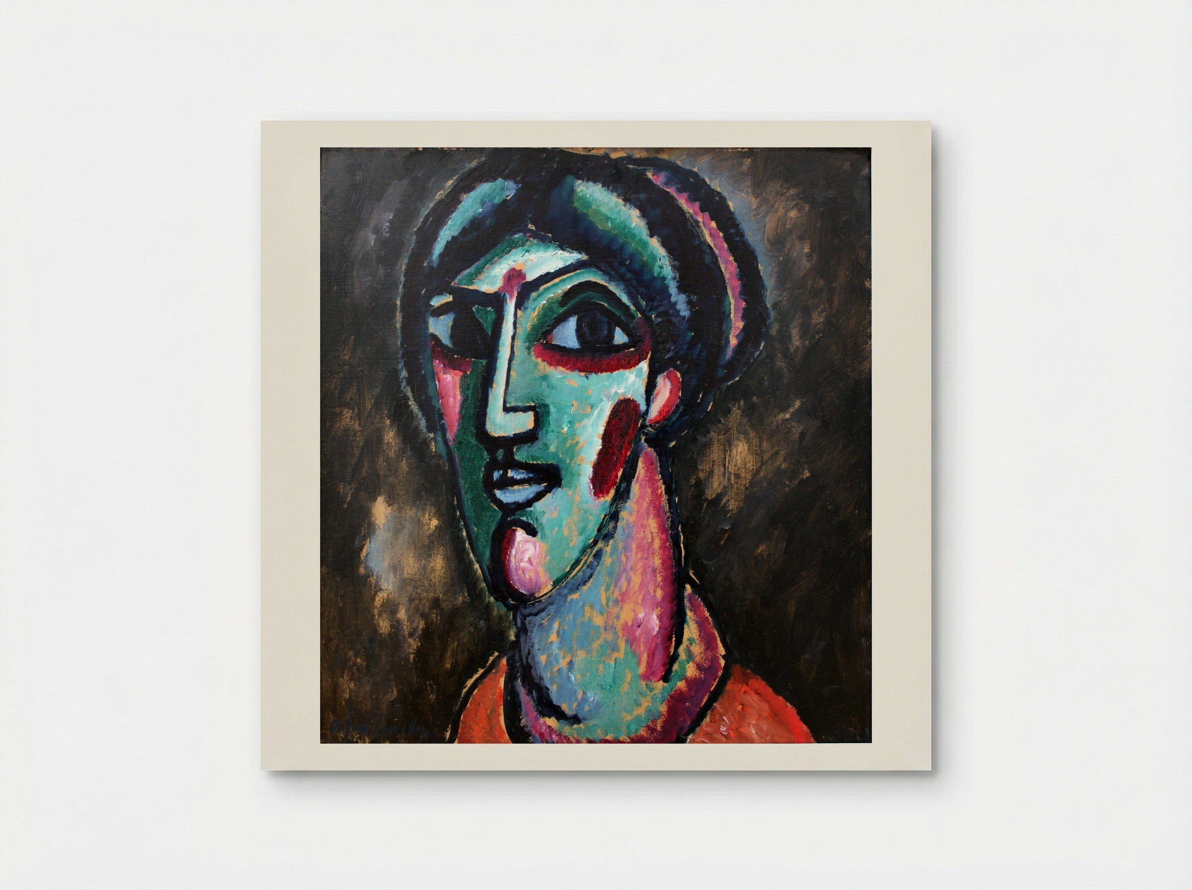 Head in Black and Green - Alexej von Jawlensky - Poster