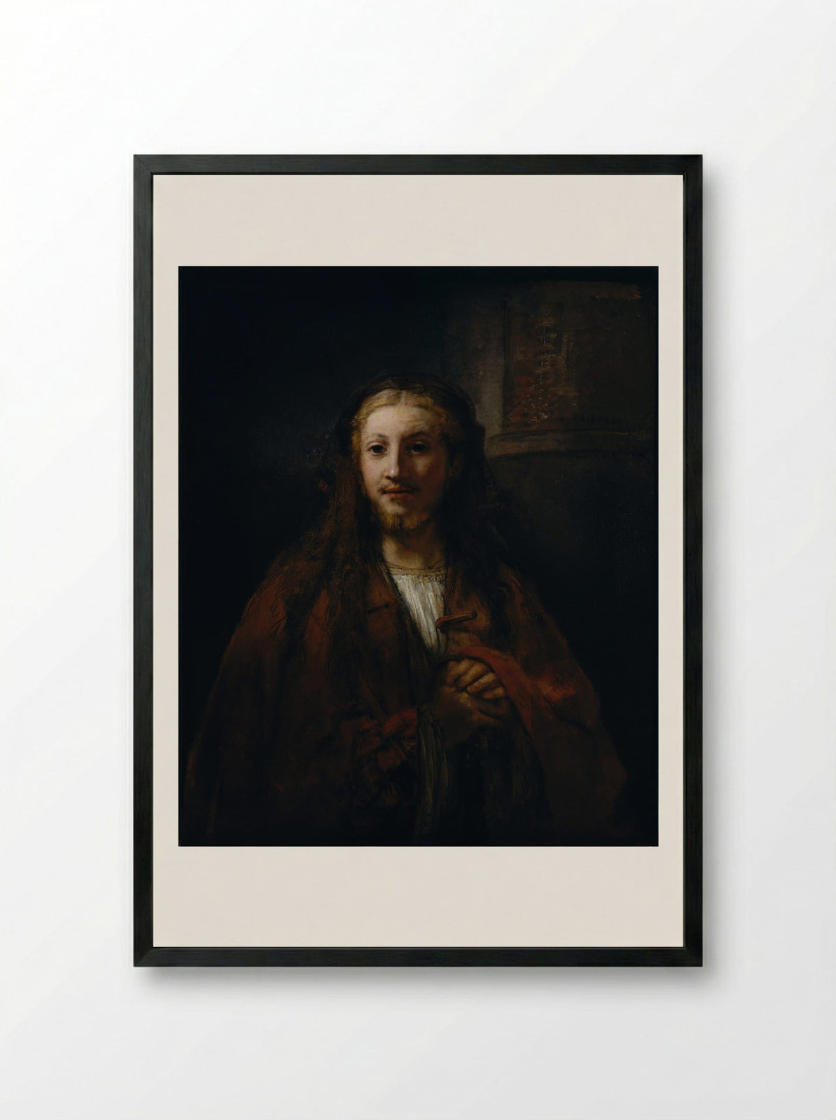 Head of Christ - Rembrandt van Rijn - Framed Print Black