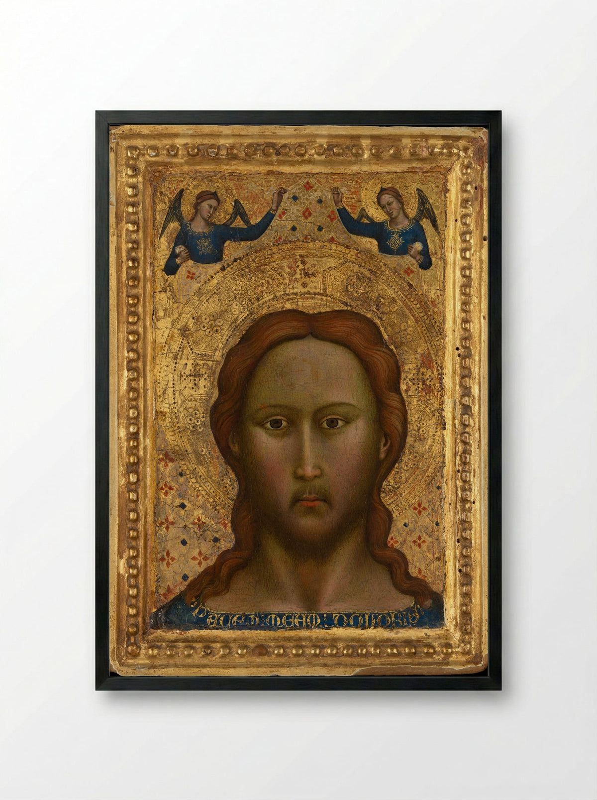 Head of Christ - Master of the Orcagnesque Misericordia - Framed Print Black