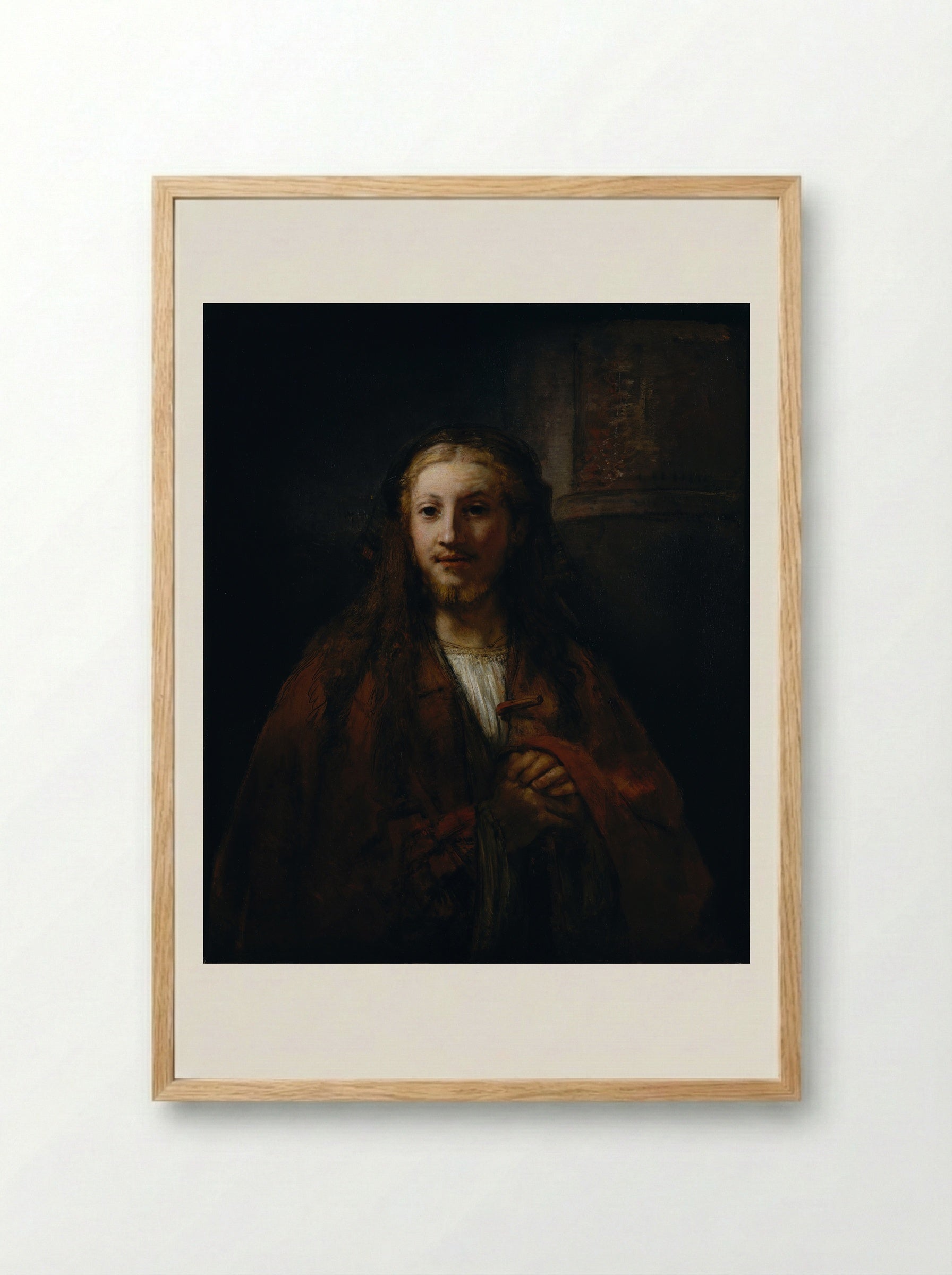 Head of Christ - Rembrandt van Rijn - Framed Print Wood
