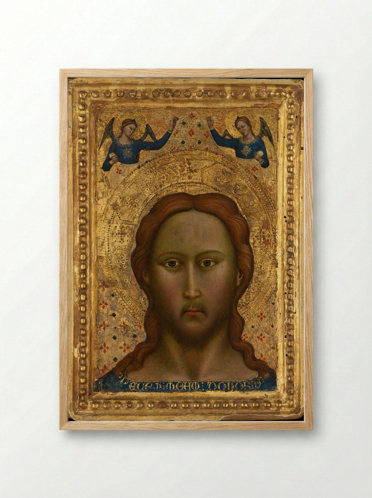 Head of Christ - Master of the Orcagnesque Misericordia - Framed Print Wood