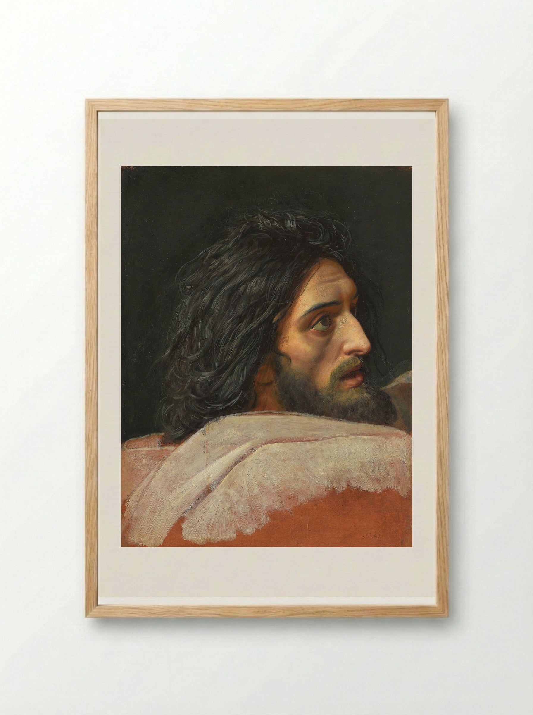 Head of John the Baptist - Alexander Ivanov - Framed Print Wood
