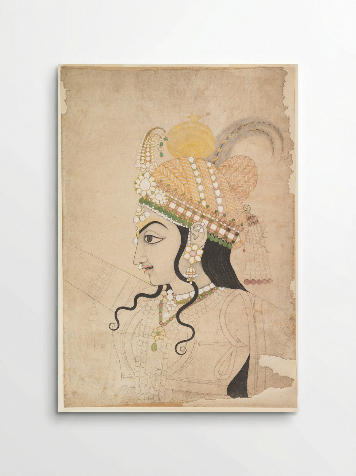 Head of Krishna: cartoon for a mural of the Raslila - Sahib Ram - Poster