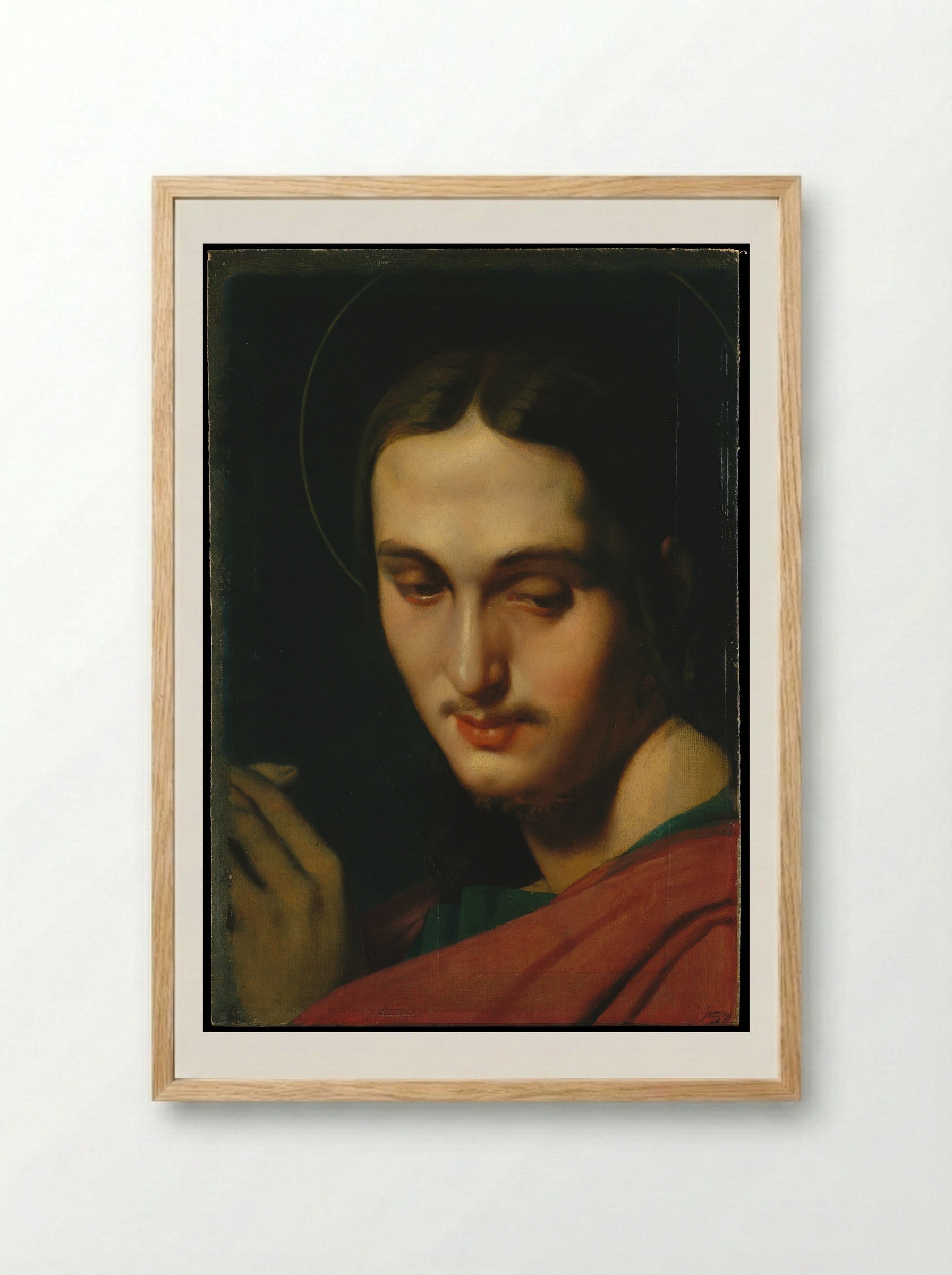 Head of Saint John the Evangelist - Jean Auguste Dominique Ingres - Framed Print Wood